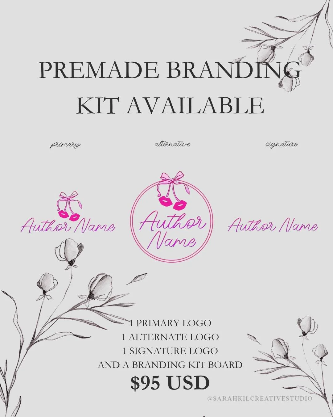 PREMADE LOGO: Cherry
Status: Available

You can grab this logo on my website or DM me .

If you are looking for a logo design, feel free to message me! I'd love to work with you.

#sarahkilcreativestudio 

premade logo, logo designer, romance readers