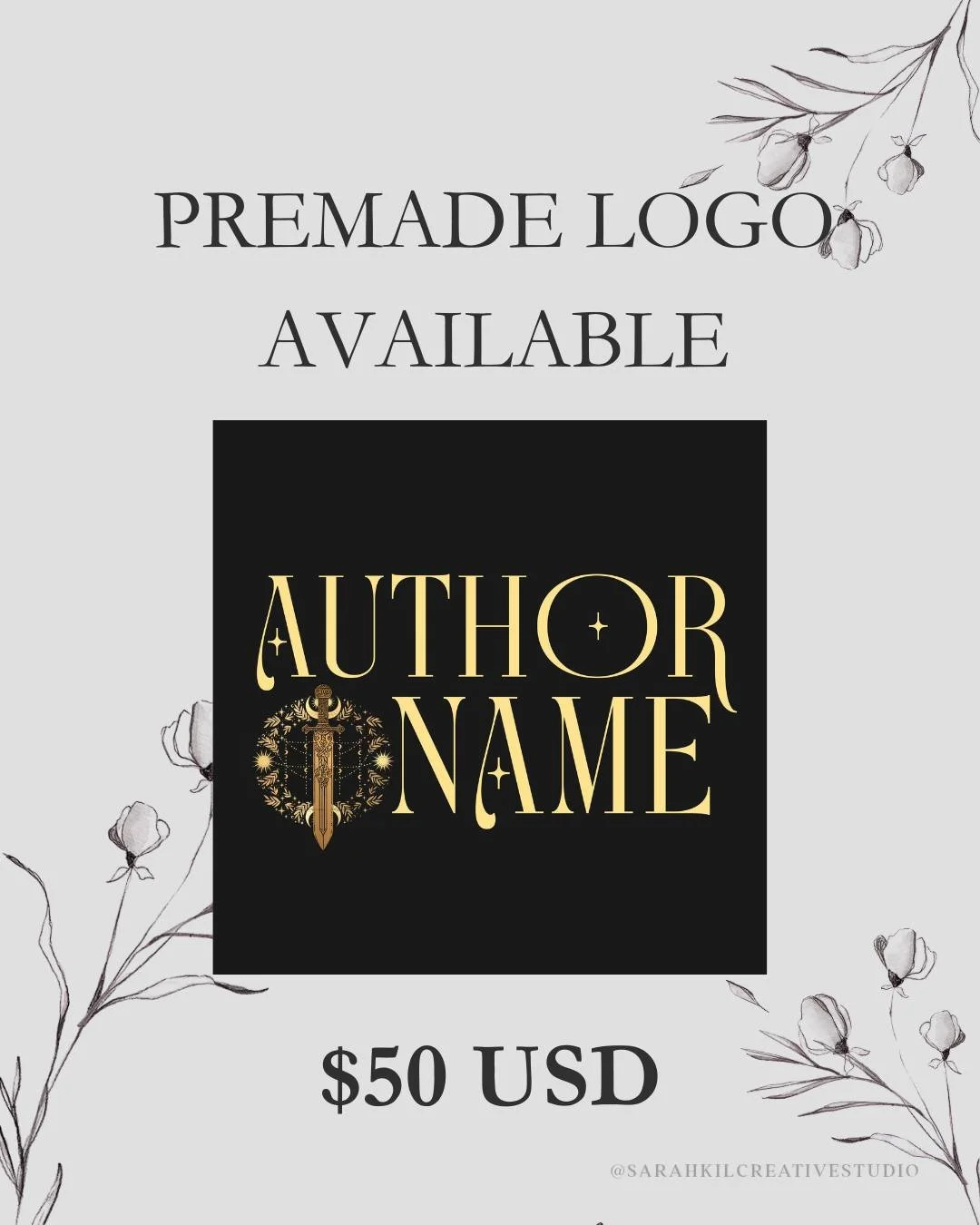 PREMADE LOGO: Celestial Dagger
Status: Available

You can grab this logo on my website or DM me .

If you are looking for a logo design, feel free to message me! I'd love to work with you.

#sarahkilcreativestudio 

premade logo, logo designer, roman