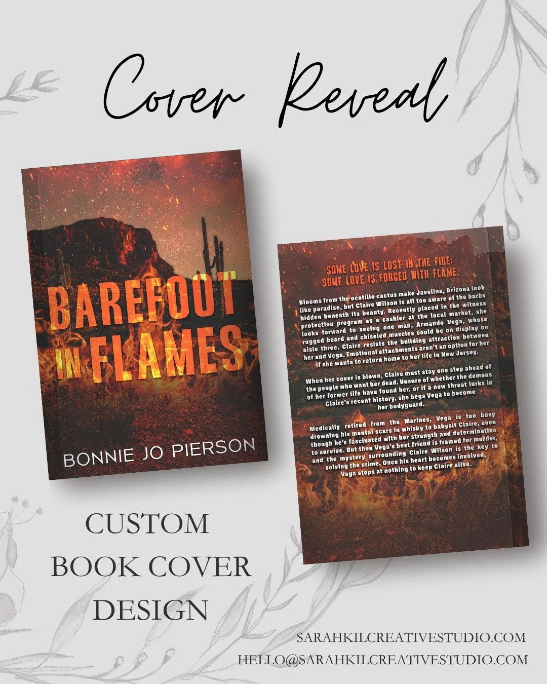 Happy cover reveal @authorbonniejopierson! Thank you @risingactionpublishingco for entrusting me with this cover! The aesthetics of this cover is literally FIRE! HAHA Pun Intended! 

Blurb:
Blooms from the ocotillo cactus make Javelina, Arizona look 