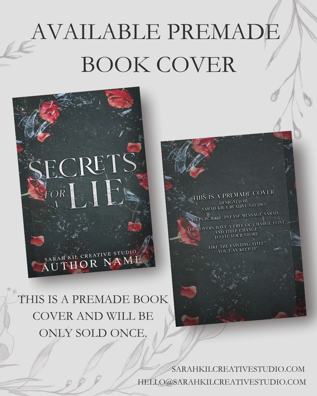 Premade Book Cover: Secrets for Life
Status: AVAILABLE

DM or comment below to claim if interested 🤍

Premade comes with 1 full wrap, ebook files &amp; title PNG. Title, Author Name, and Tagline (if available) can be updated once purchased. Add ons 