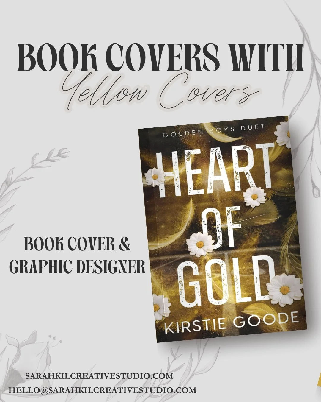 Romance Book covers curated in Yellow! Check out a few of my favorite yellow romance book covers I got to design 📖💛

#sarahkilcreativestudio 

book covers, book cover designer, graphic designer, book cover, pretty book covers, booksta, romance cove