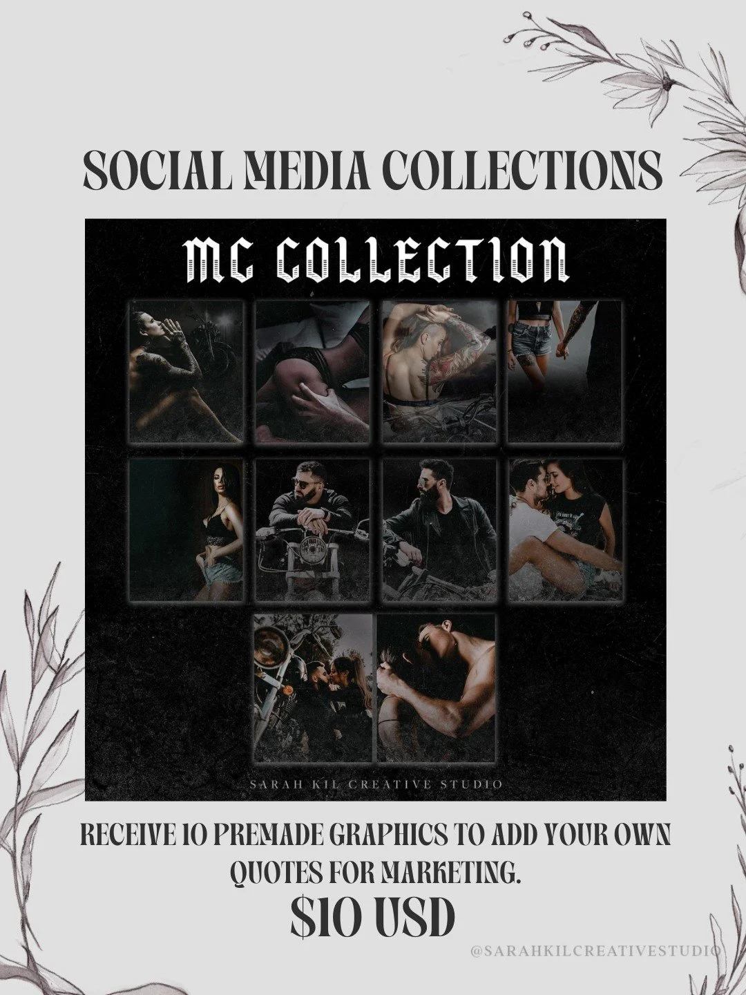 SOCIAL MEDIA COLLECTIONS: MC COLLECTION

Looking to elevate your graphics! I have social media collections available on my website.

Grab here https://www.sarahkilcreativestudio.com/social-media-collections

premade social media templates | mc romanc