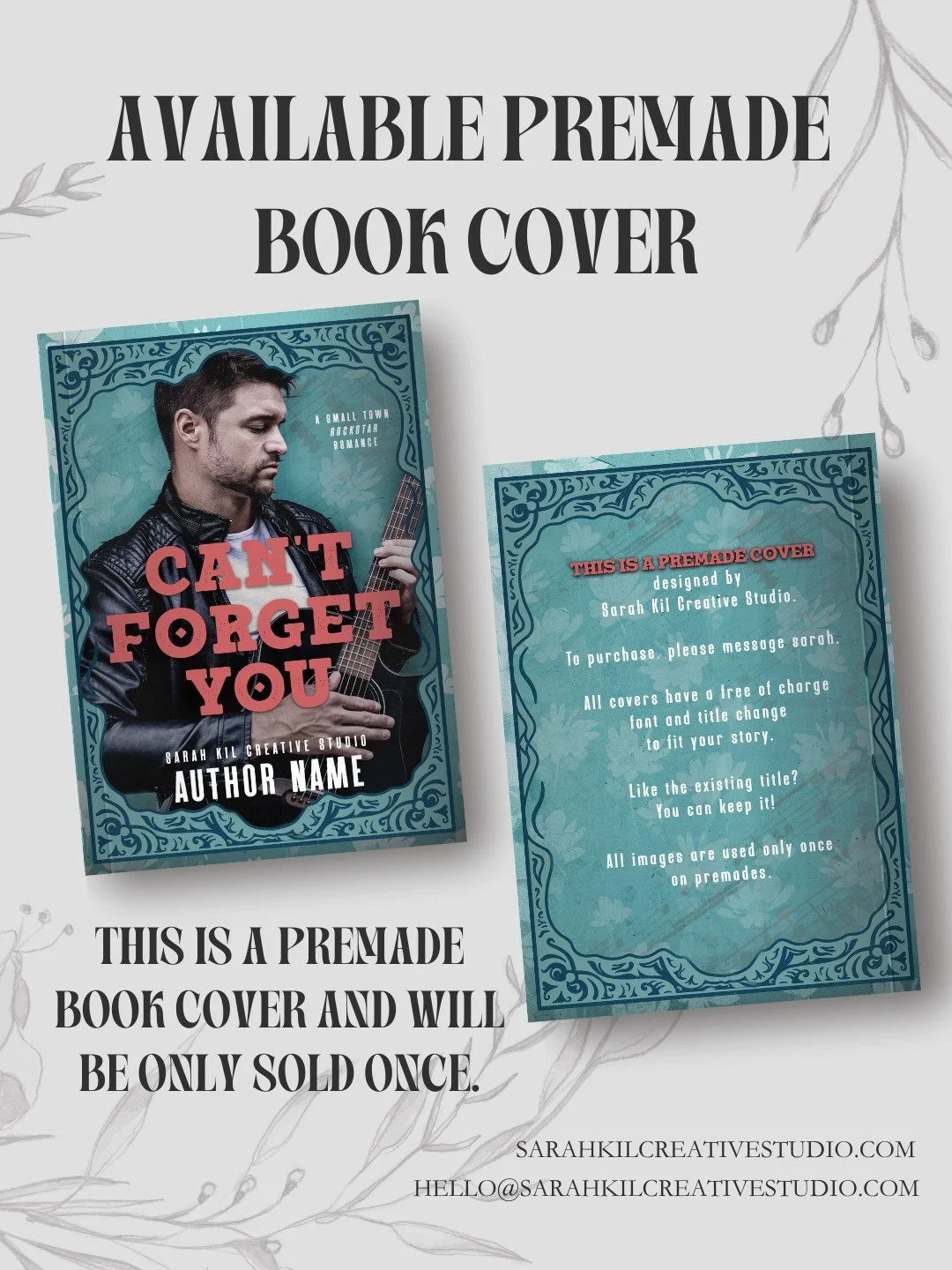 Exclusive Premade: Can't Forget You
Status: AVAILABLE
Photographer: Eric McKinney 612 Photography

DM or comment below to claim if interested 🤍

Premade comes with 1 full wrap, ebook files &amp; title PNG. Title, Author Name, and Tagline (if availab