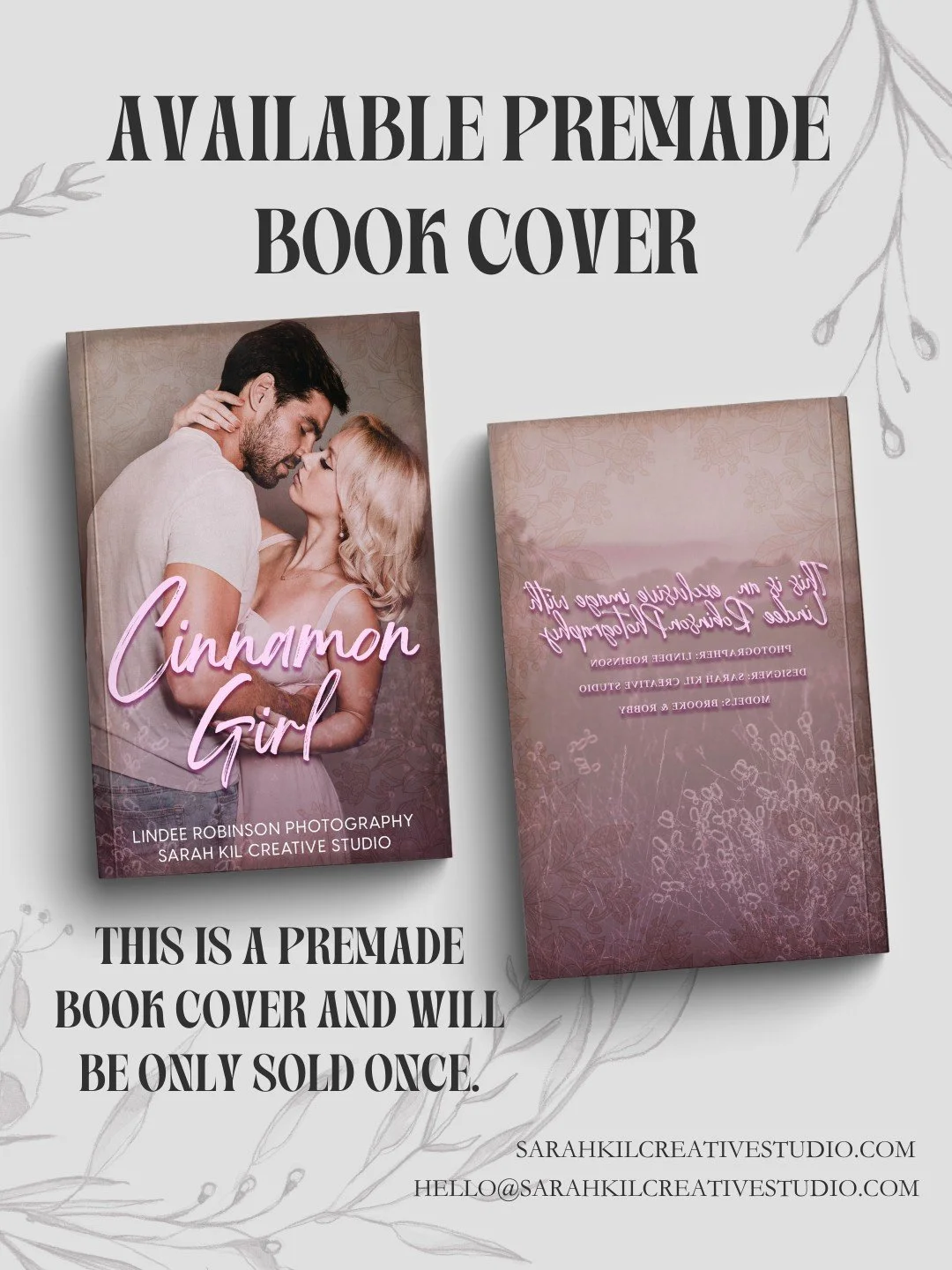 Exclusive Book Cover Premade: Cinnamon Girl
Status: AVAILABLE
Photographer: Lindee Robinson Photography

DM or comment below to claim if interested 🤍

Premade comes with 1 full wrap, ebook files &amp; title PNG. Title, Author Name, and Tagline (if a