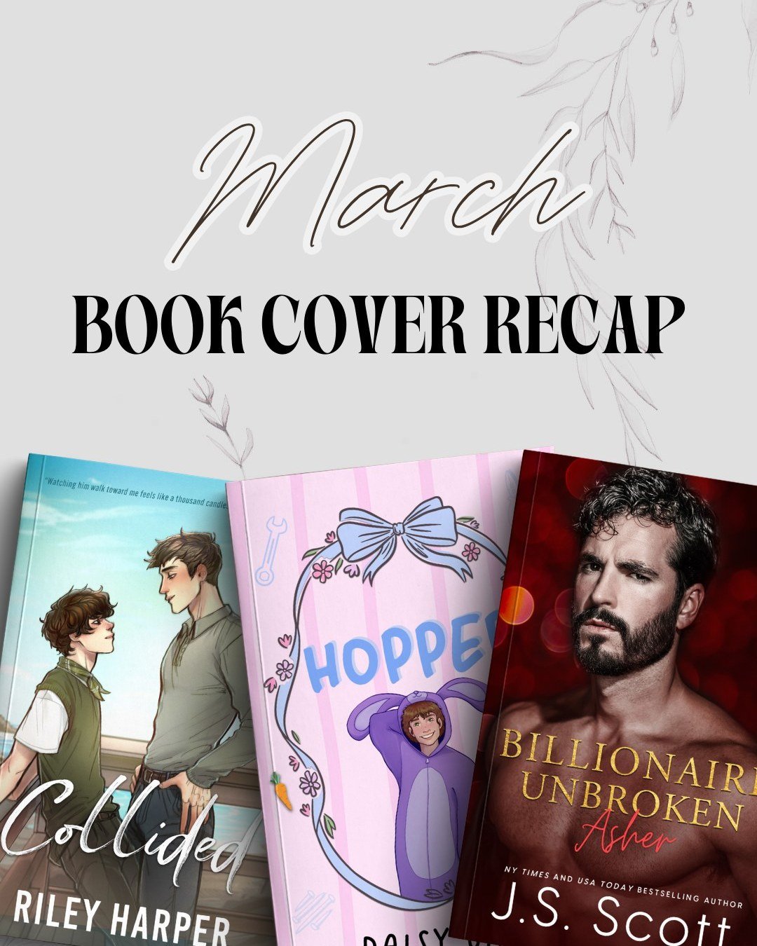 ✨ March Book Designs Cover Recap

3 Cover Reveals this month and more to come next :)

book cover designer | book covers | booksta | romance books | romance readers | pretty book covers | graphic designer | book cover designs | sarah kil creative stu