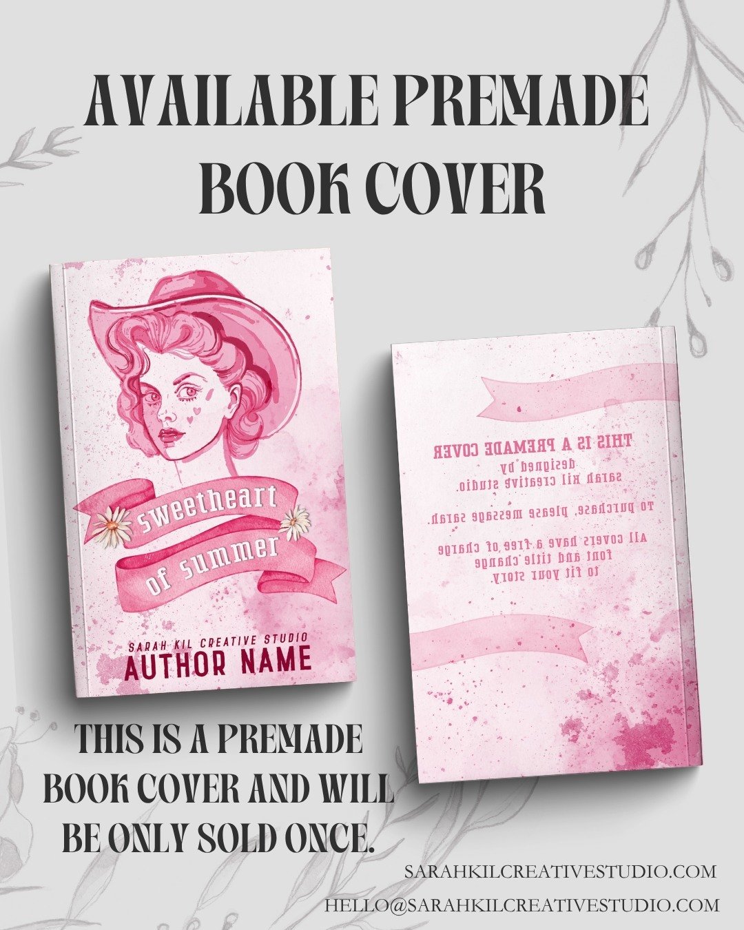 Premade Book Cover: Sweetheart of Summer
Status: AVAILABLE

DM or comment below to claim if interested 🤍

Premade comes with 1 full wrap, ebook files &amp; title PNG. Title, Author Name, and Tagline (if available) can be updated once purchased. Add 