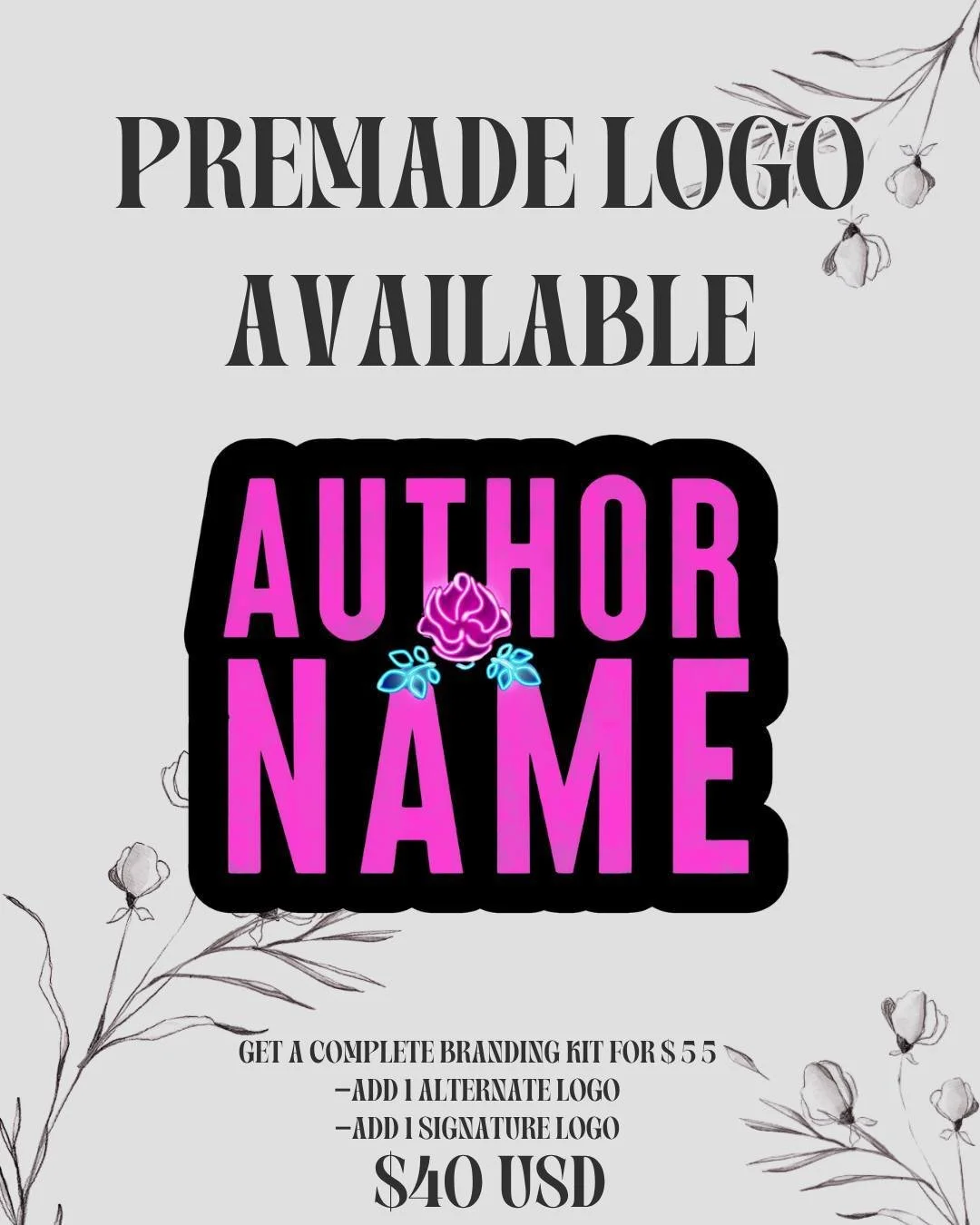 PREMADE AUTHOR LOGO: Neon Pink Rose
Status: Available

You can grab this logo on my website or DM me .

If you are looking for a logo design, feel free to message me! I'd love to work with you.