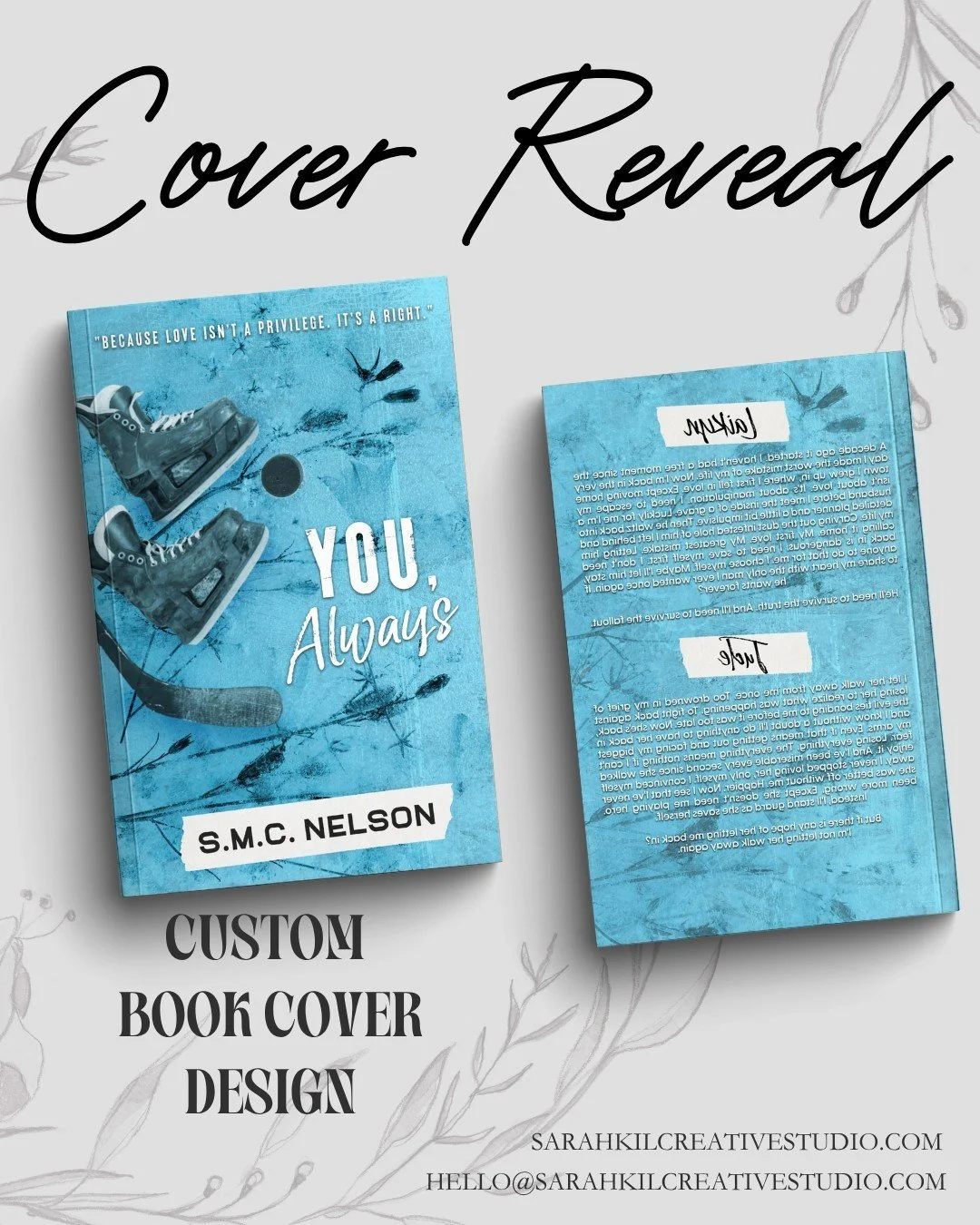 Happy Cover Reveal authorsmcn 🏒

You, Always. is a story about finding yourself in the darkness despite someone breaking your compass.

This is not a story about a woman being saved by a man. Laikyn saves herself. She learns how to choose life when 