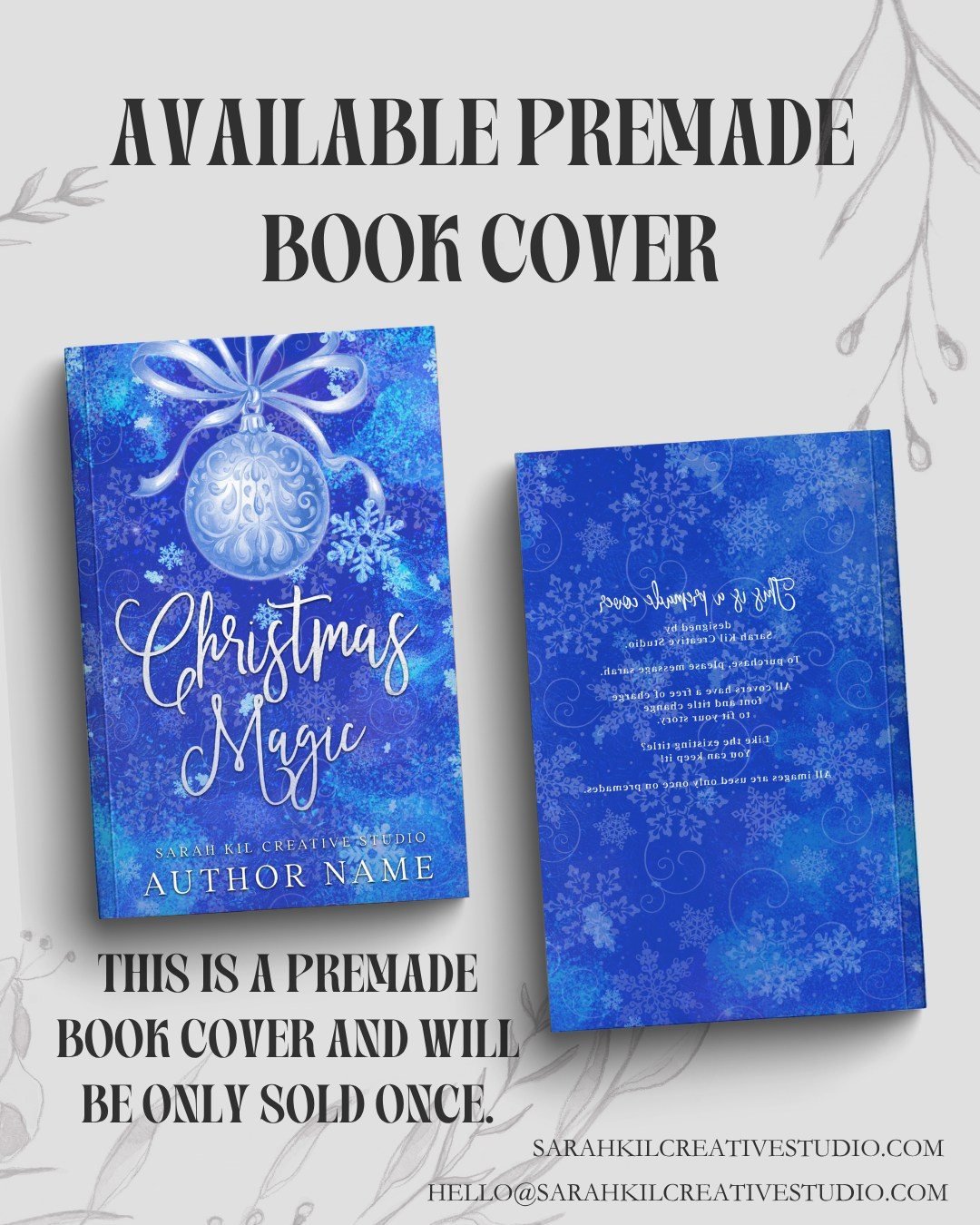 Premade Book Cover: Christmas Magic
Status: AVAILABLE

DM or comment below to claim if interested 🤍

Premade comes with 1 full wrap, ebook files &amp; title PNG. Title, Author Name, and Tagline (if available) can be updated once purchased. Add ons a