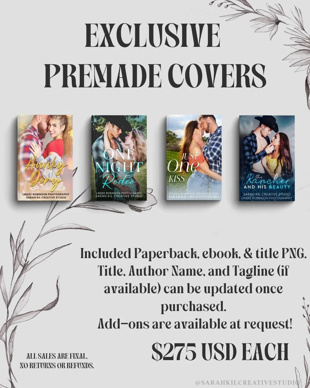 FLANNEL VIBES Exclusive Book Cover Premades collab with Lindee Robinson Photography
Status: AVAILABLE
Photographer: Lindee Robinson

DM or comment below with the Book title to claim if interested

Premade comes with 1 full wrap, ebook files &amp; tit