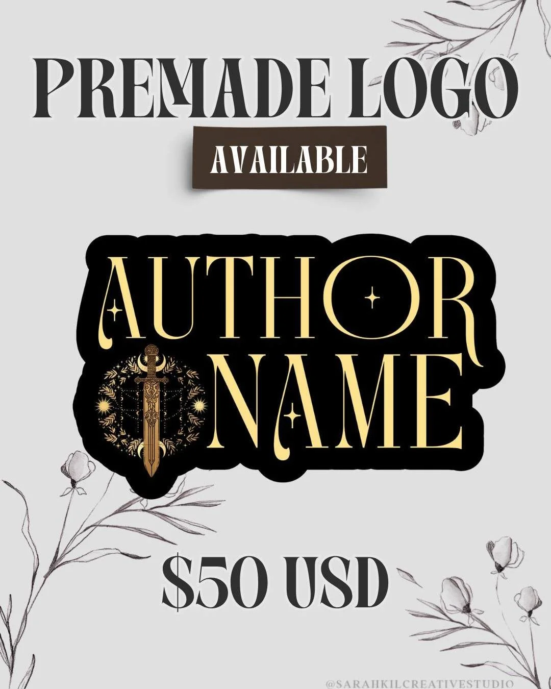 PREMADE AUTHOR LOGO: Celestial Dagger
Status: Available

You can grab this logo on my website or DM me .

If you are looking for a logo design, feel free to message me! I'd love to work with you.