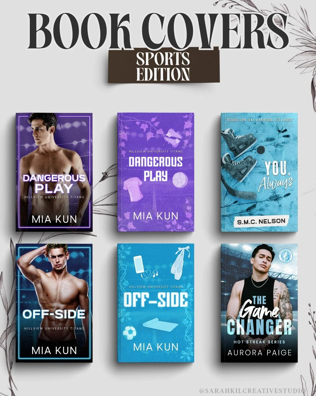 Romance Book covers with Sports Vibes. Check out a few of my favorite sports romance book covers I got to design 📖 ⚽
