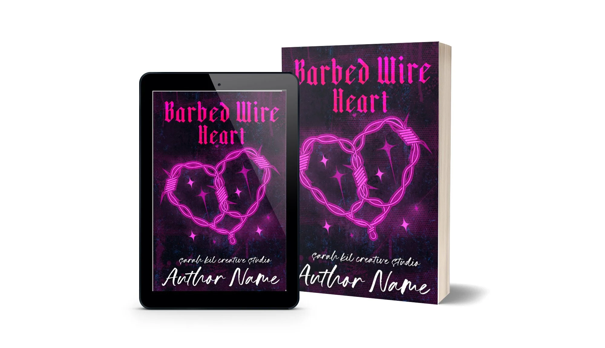Barbed Wire Heart Premade Cover