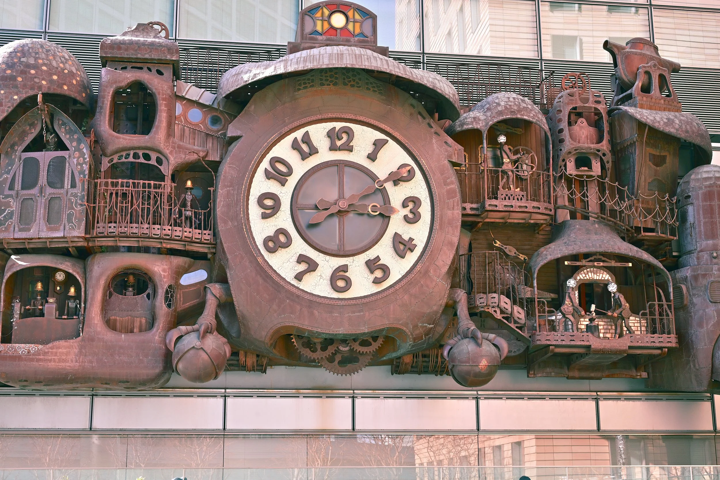 Certainly, one of the more unusual clocks.  The Ghibli Clock in Shiodome.  Designed by Hayao Miyazaki himself.
