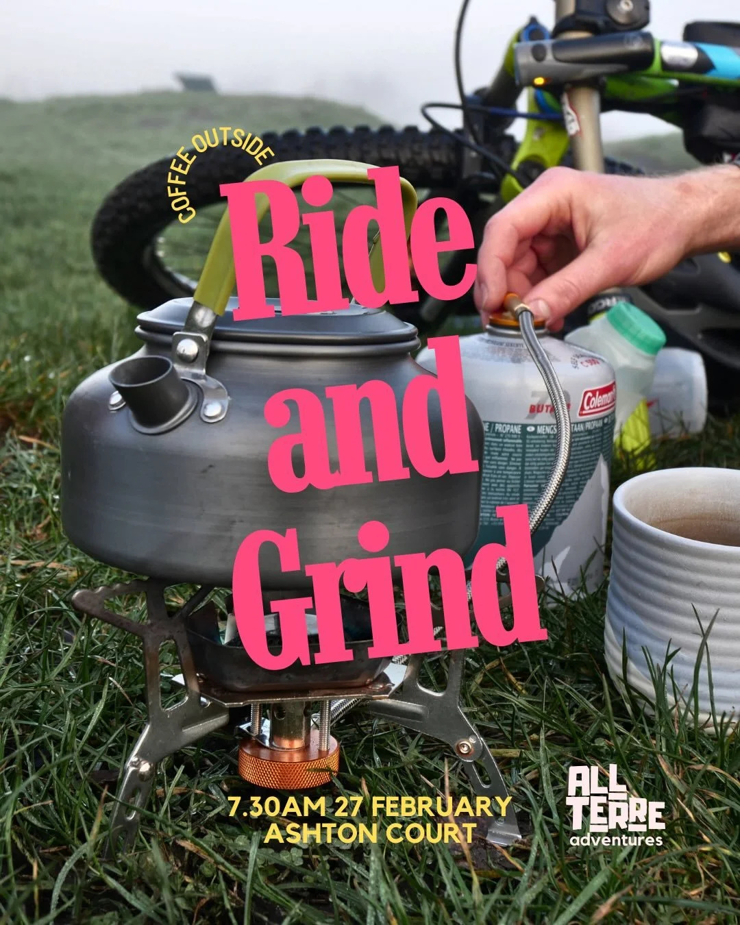 Start your day the best way 🙌

Ride and Grind is back to Ashton Court for the first edition of 2026.

📍Come and meet us by the Goram head statue way up the tarmac climb for sunrise and a coffee with one of the best views in the city. Exact location