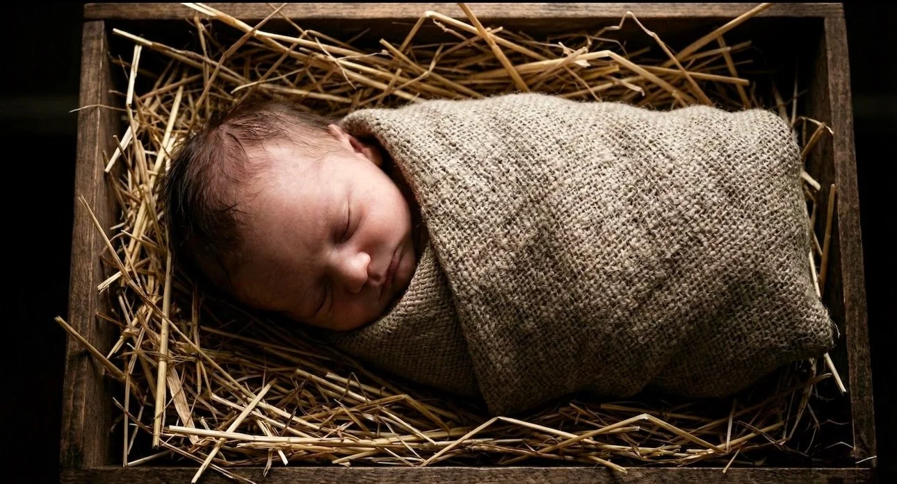 &ldquo;For God so loved the world that he gave his one and only Son.&rdquo; (John 3:16)

The simplicity and the vulnerability of a child reminds us today how desperate God is to enter into our world, even at the cost of becoming so delicate.
Open you