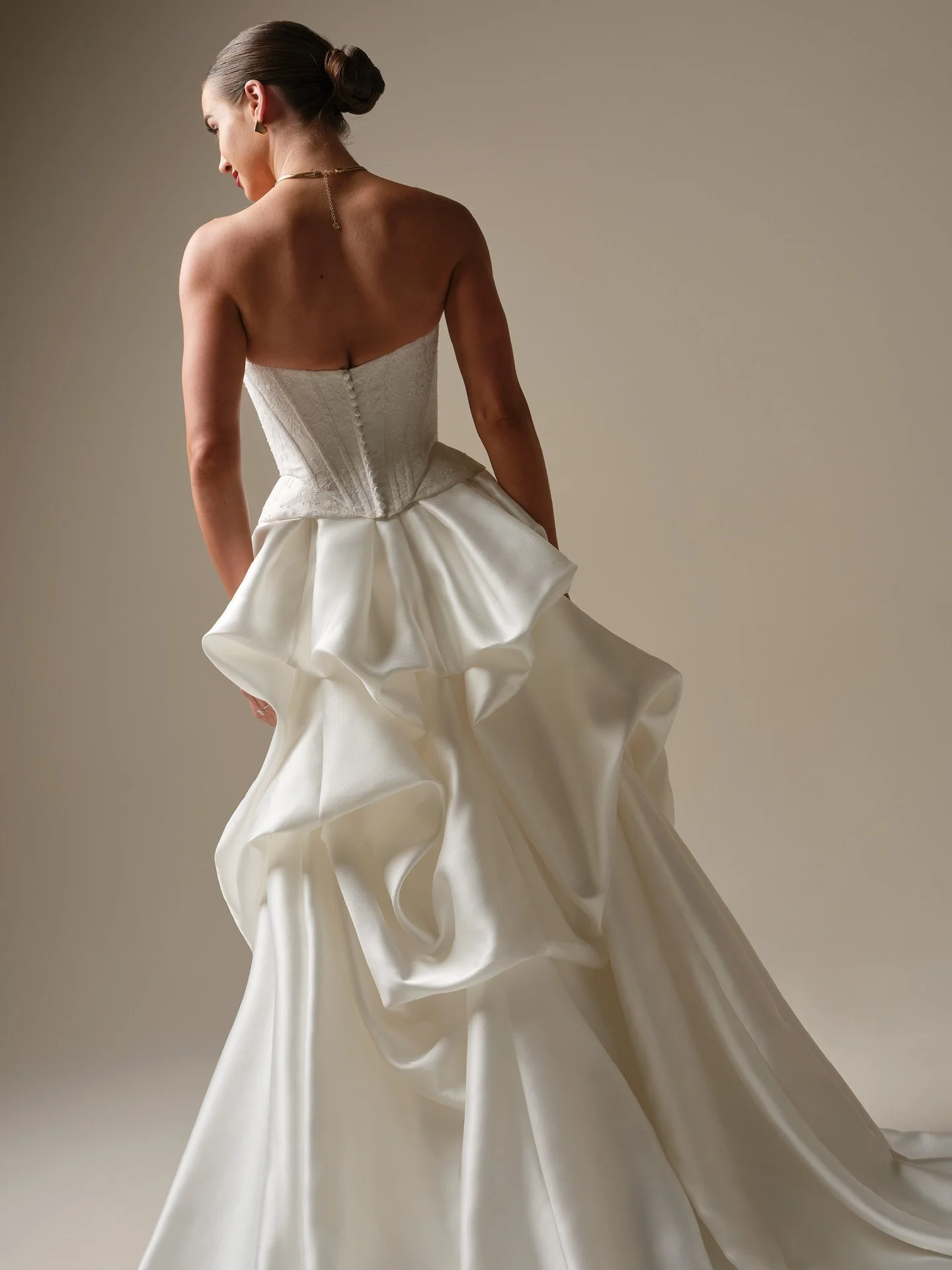 Detachable Cartago satin train sold separately