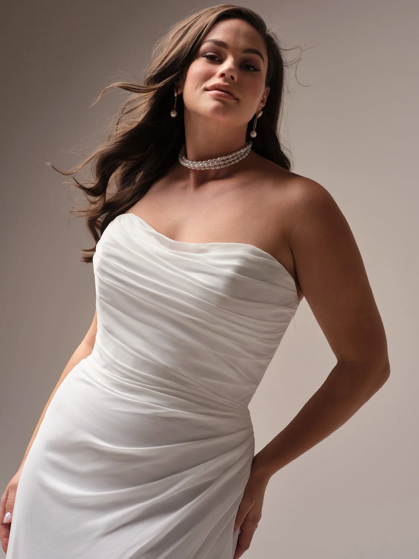 Asymmetrically draped front bodice