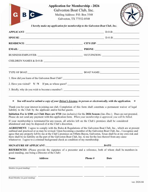 Membership Application