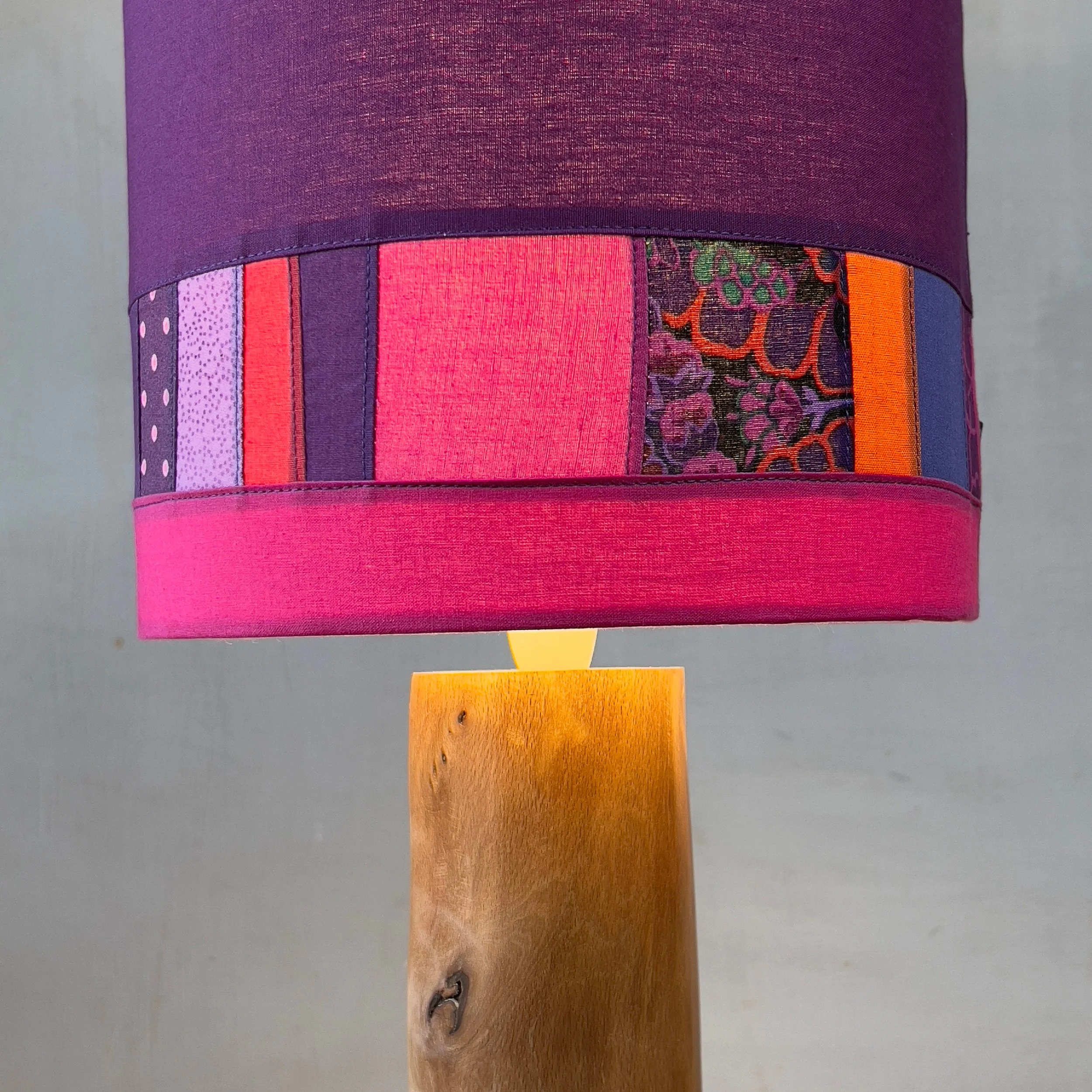 Patchwork wood lamp detail 1