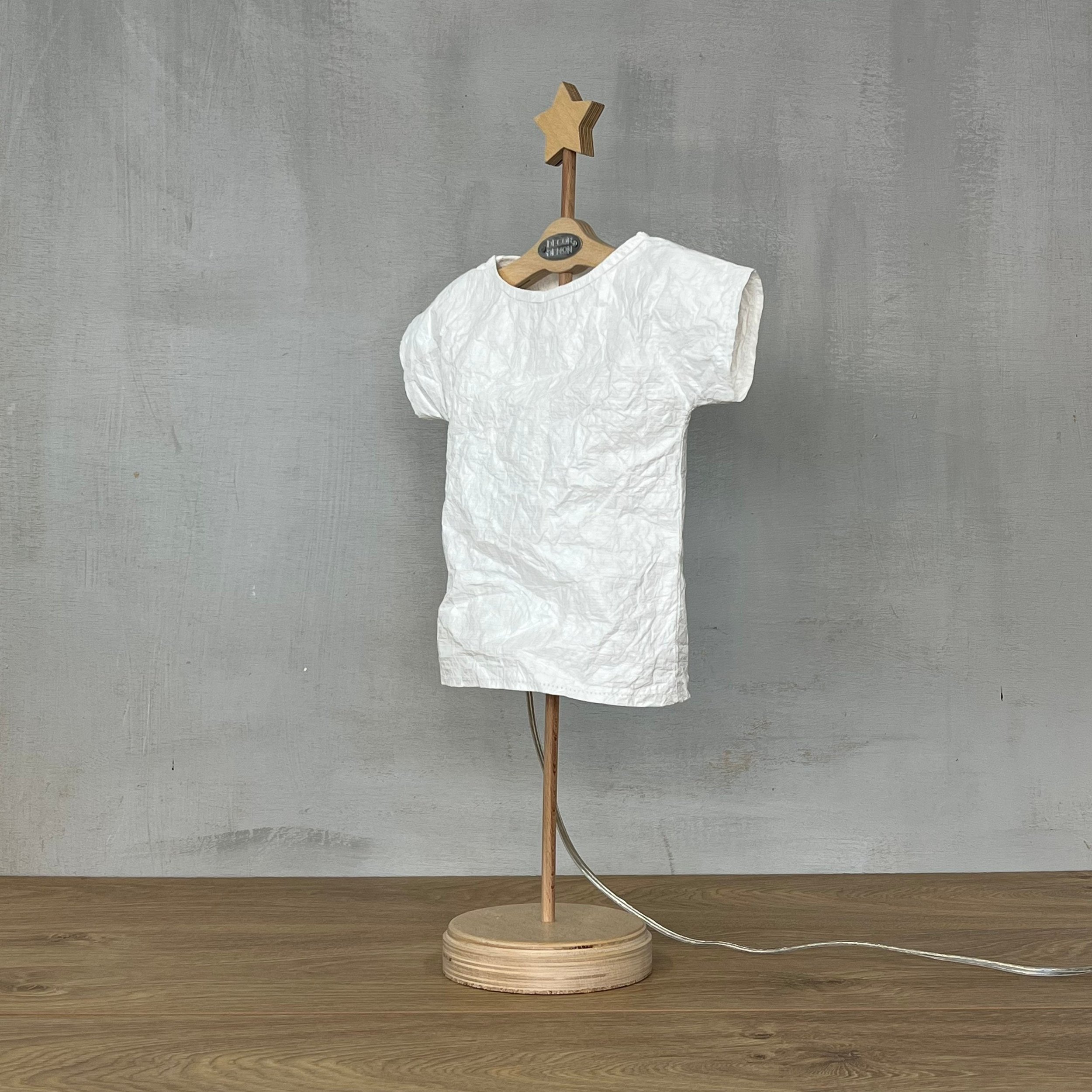 Laundry Collection: T-shirt table lamp sideways by Decordemon Studio