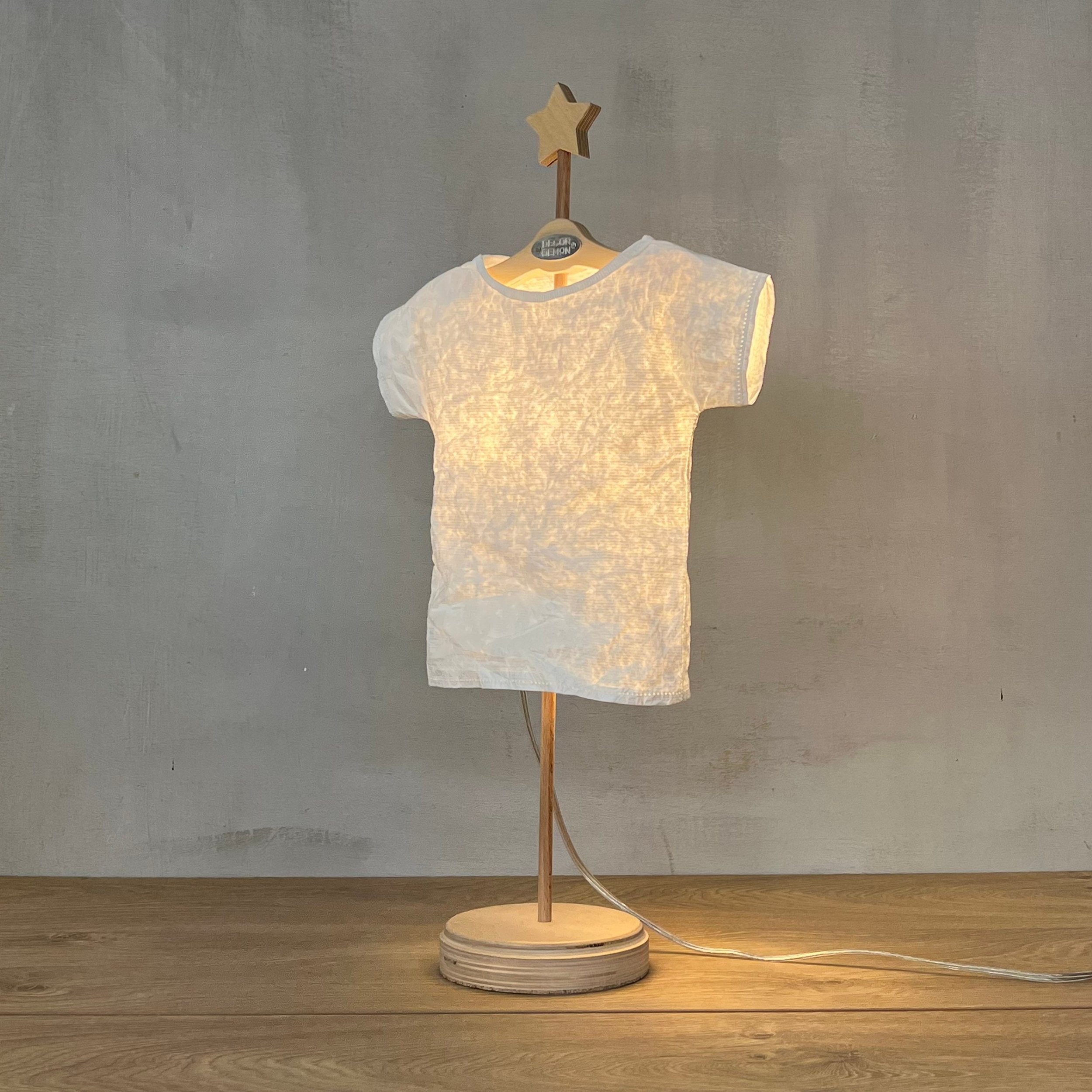 Laundry Collection: T-shirt table lamp sideways lit by Decordemon Studio