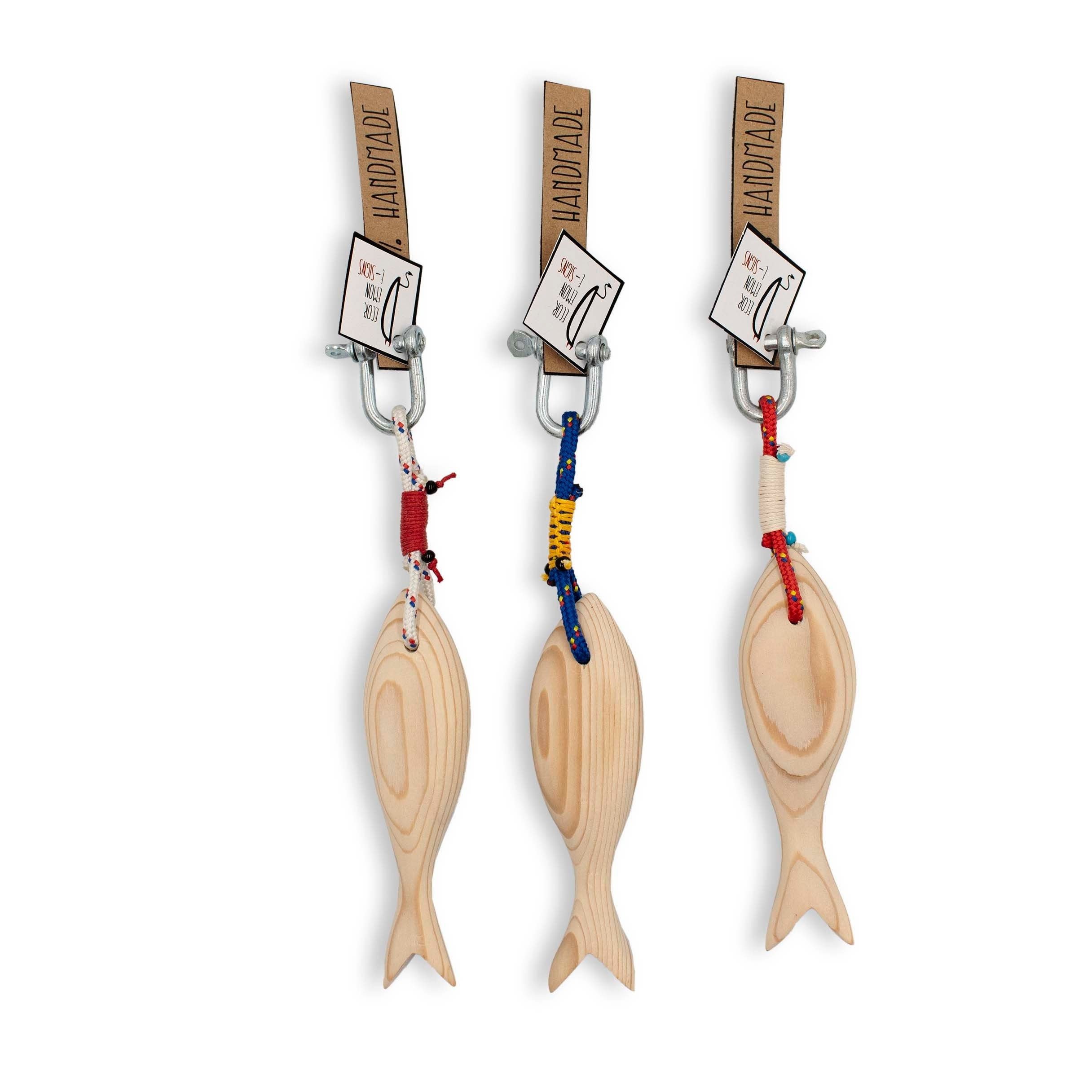 wooden fish keychains variants