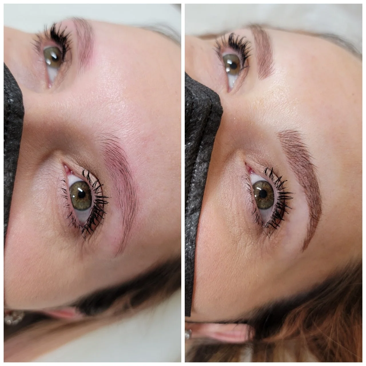 combination technique eyebrows strokes and powder