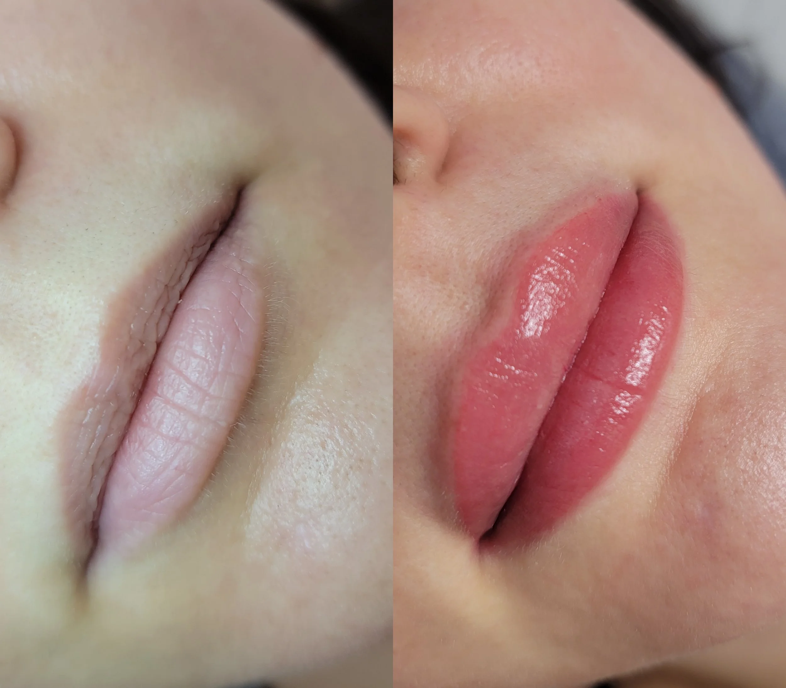 pale purple lips tattoo blush