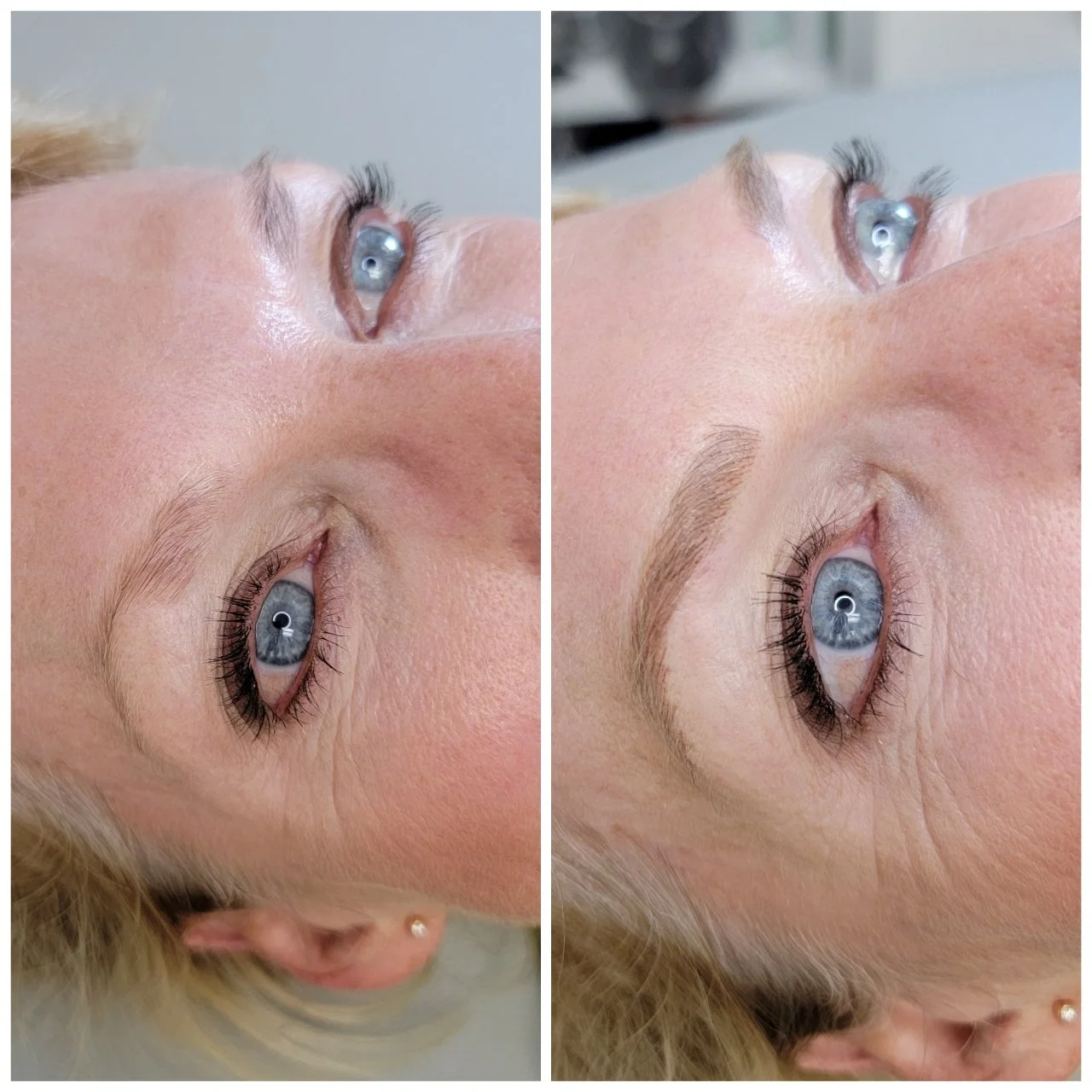 dark blonde hairstrokes microblading