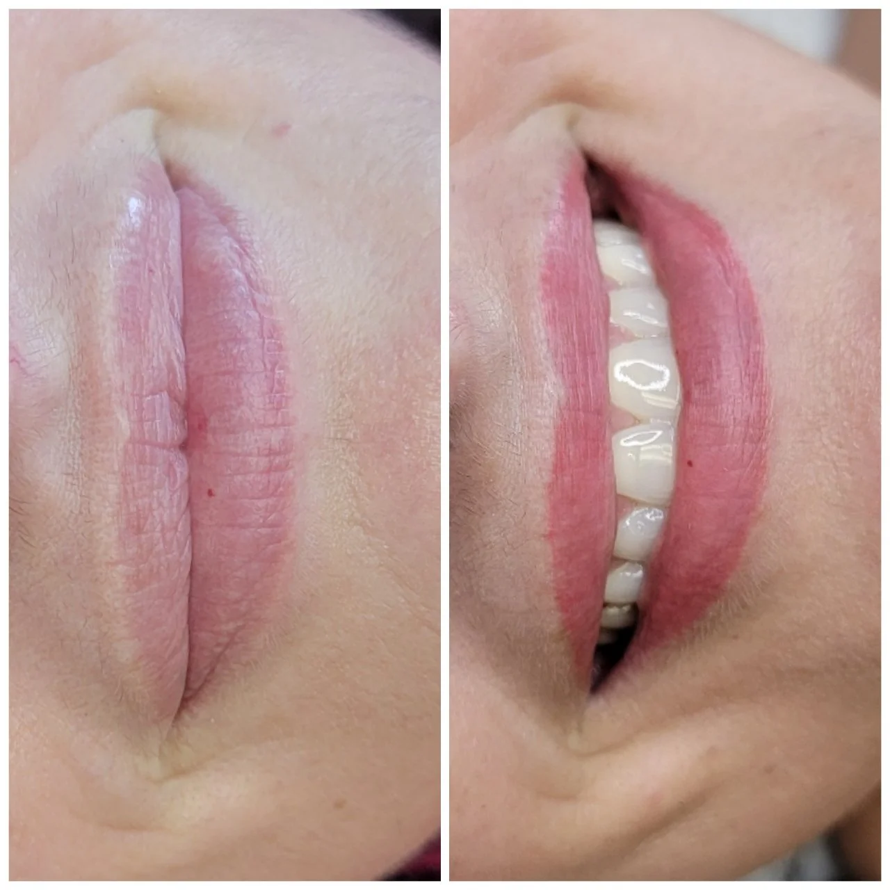 healed lip blushing tattoo