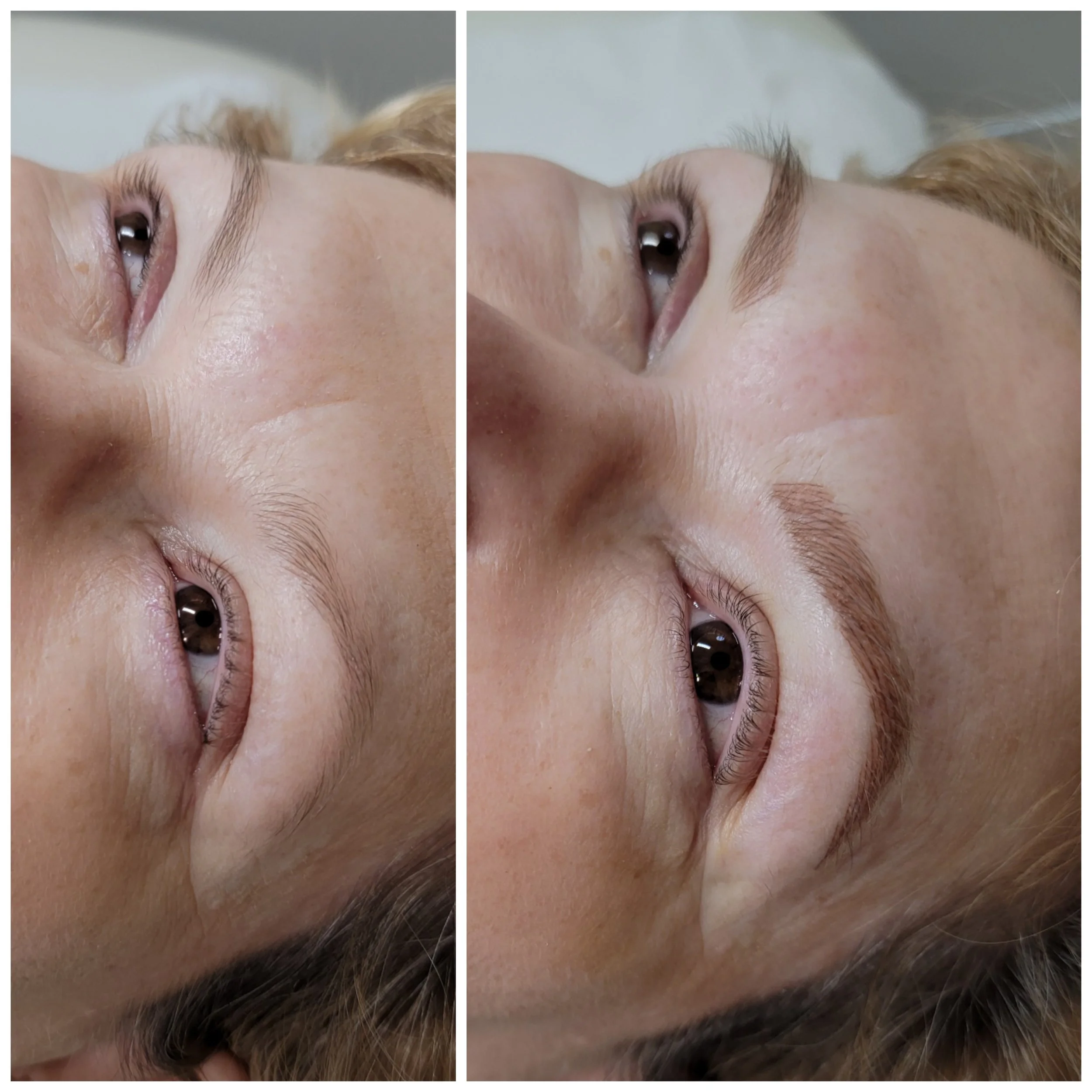 copper red auburn hairstrokes microblading