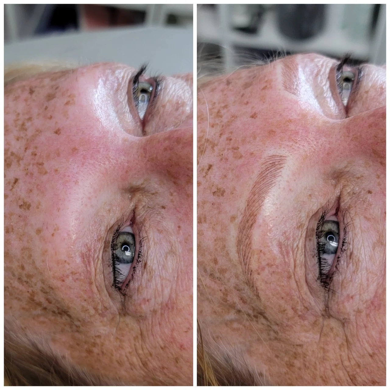 no eyebrows microblading natural result