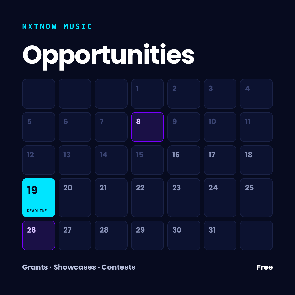 Music Grants, Showcases & Contests for Music Creators
