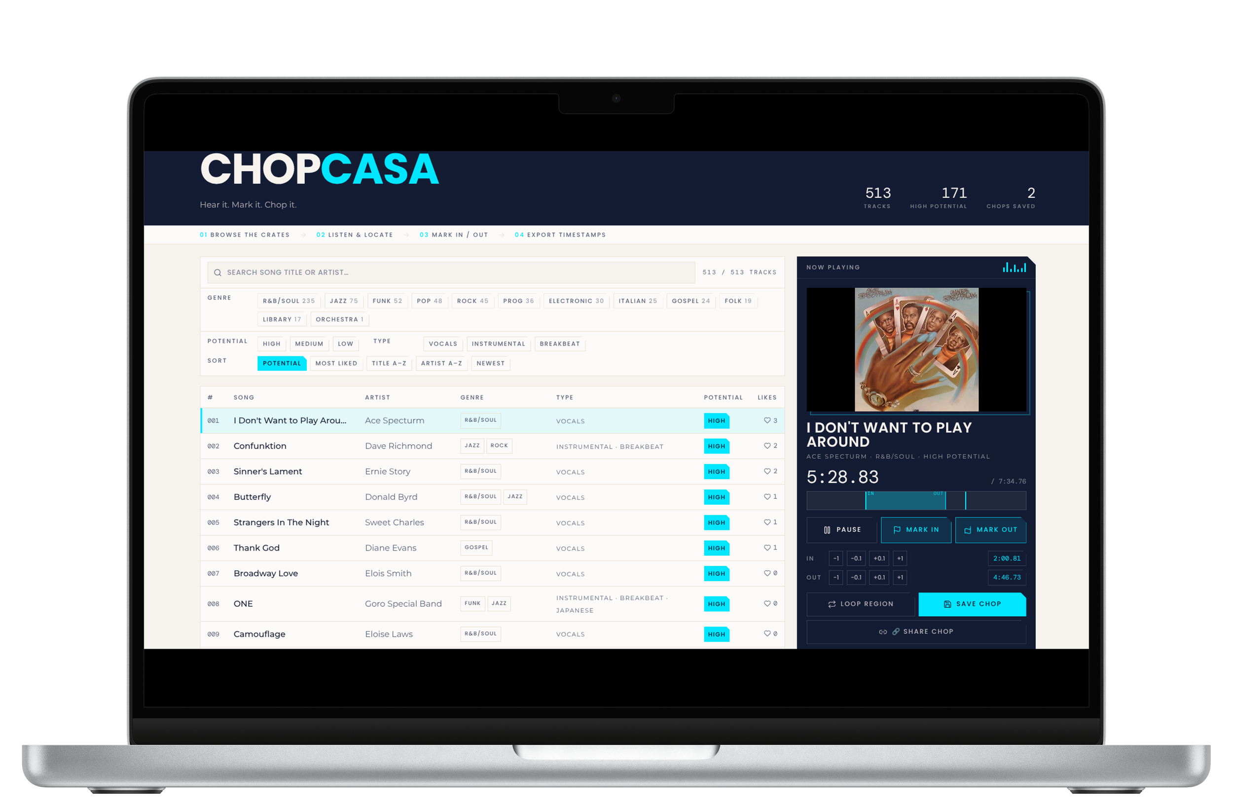 ChopCasa on MacBook laptop