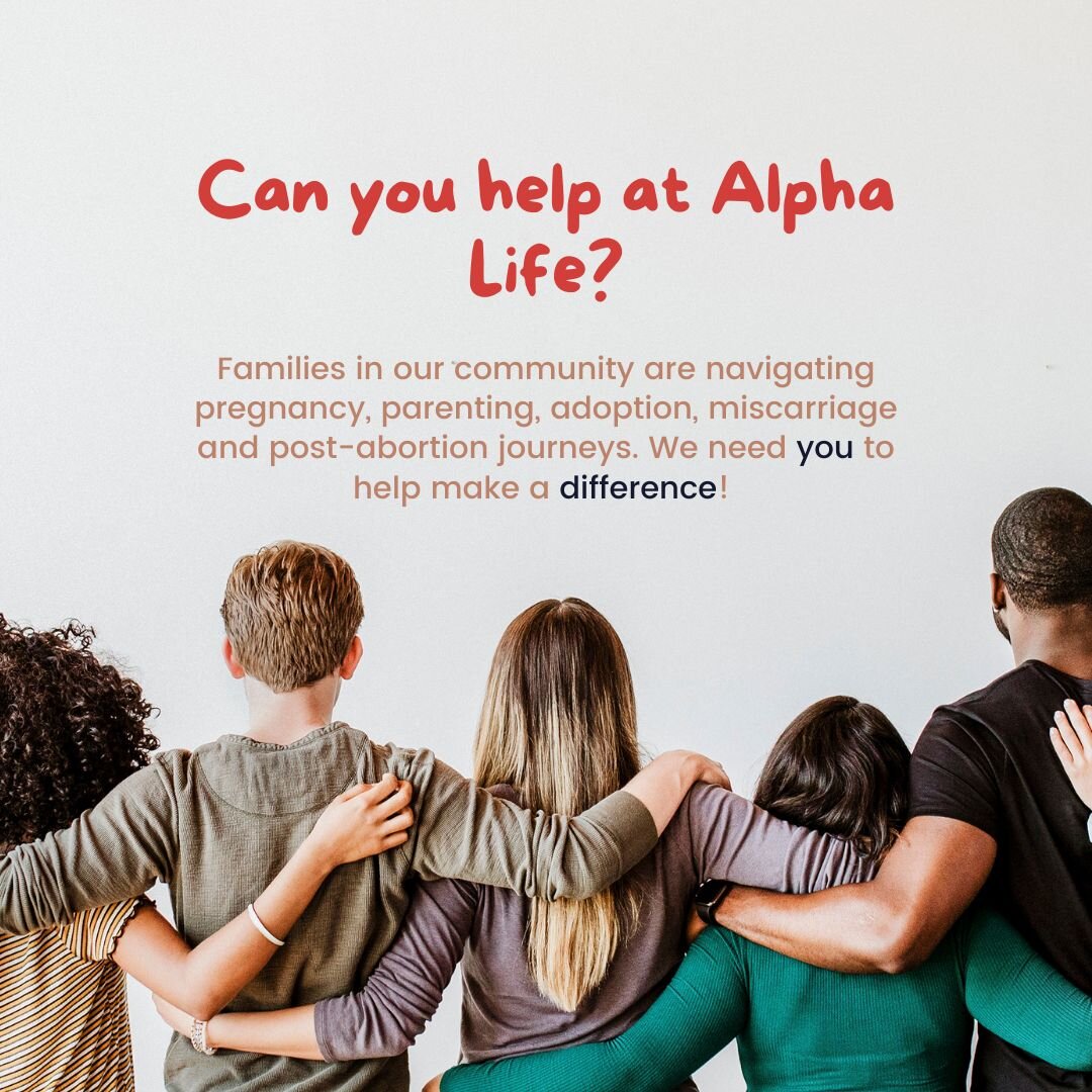 We'd love for you to join our team! 

Consider helping build strong families in our community.

Visit https://alphalifepc.org/volunteer to learn more!
