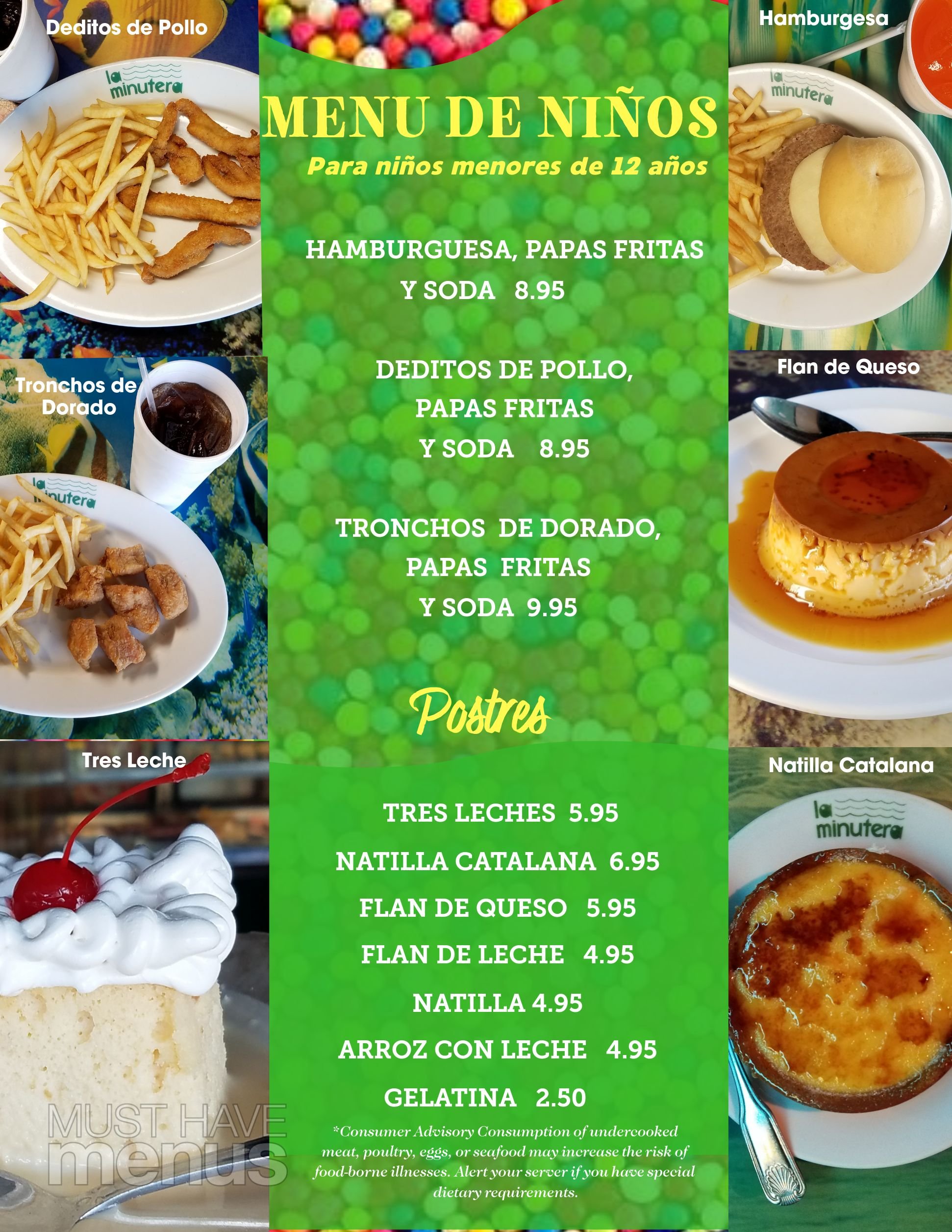 Menu — La Minutera Restaurant