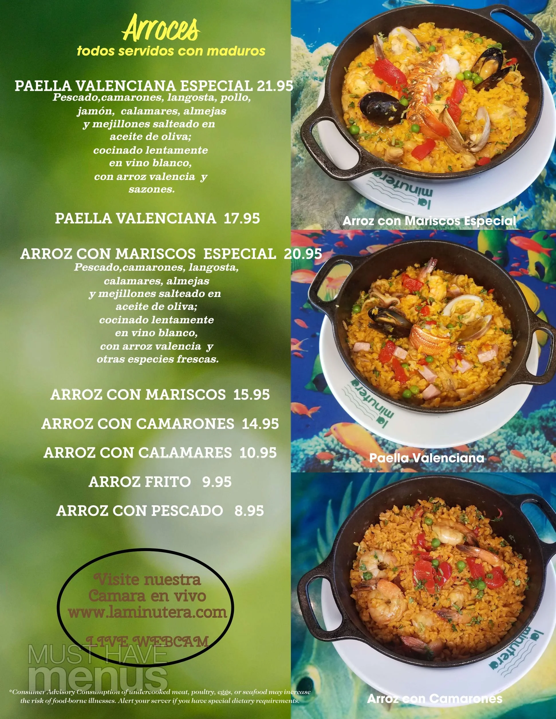 Menu — La Minutera Restaurant