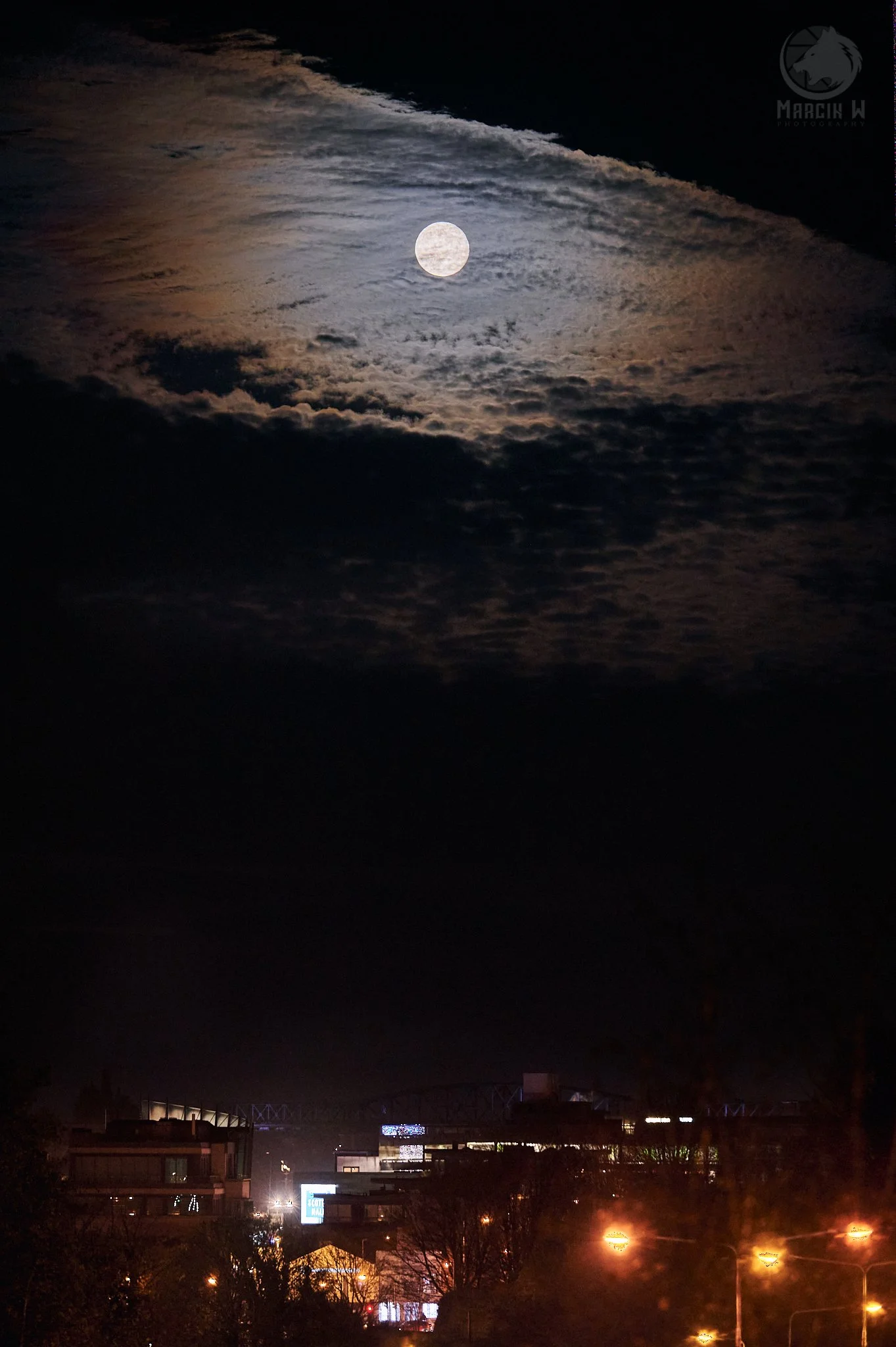 The full moon above Drogheda, Ireland
