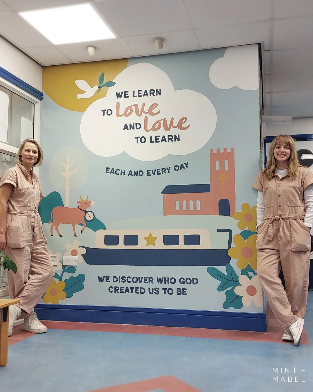 Throwback to this mural we painted at the entrance to Pierrepont Gamston Primary School which encompasses the school values and some nods to the local area of West Bridgford, Nottingham 🌸🌼

Murals | Nottingham | History | Illustration | West Bridgf