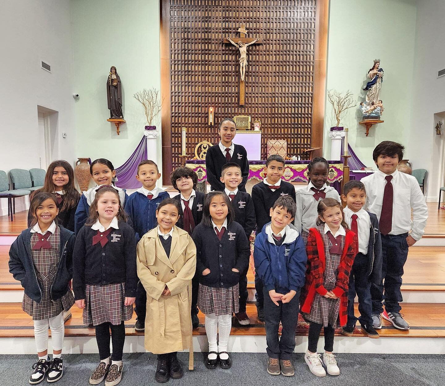 Jesus said, &quot;Let the children come to me and do not stop them, because the Kingdom of heaven belongs to such as these.&quot;
-Matthew 19:14
.
Thank you to the St. BoSS 1st and 2nd grade classes for hosting Sunday Family Mass. Everyone did a wond