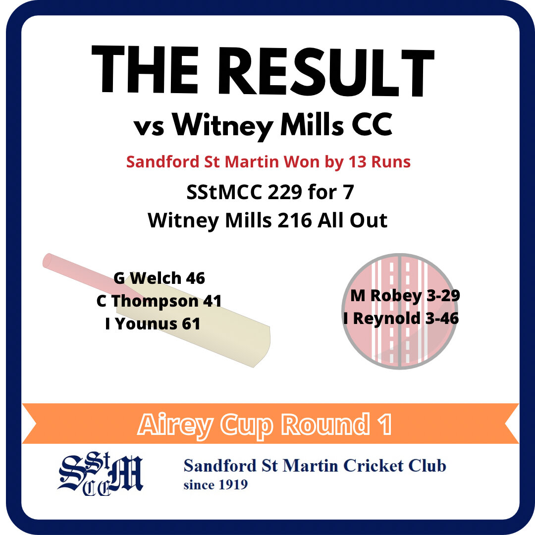 Winners are Grinners! Ending the weekend on a high after beating Witney Mills C.C in #TheAireyCup.
Great performances from the boys! 

#cricket #sandfordstmartin #sandfordcricket #cricketers #cricketclub #playcricket #cherwellcricketleague #oxfordshi