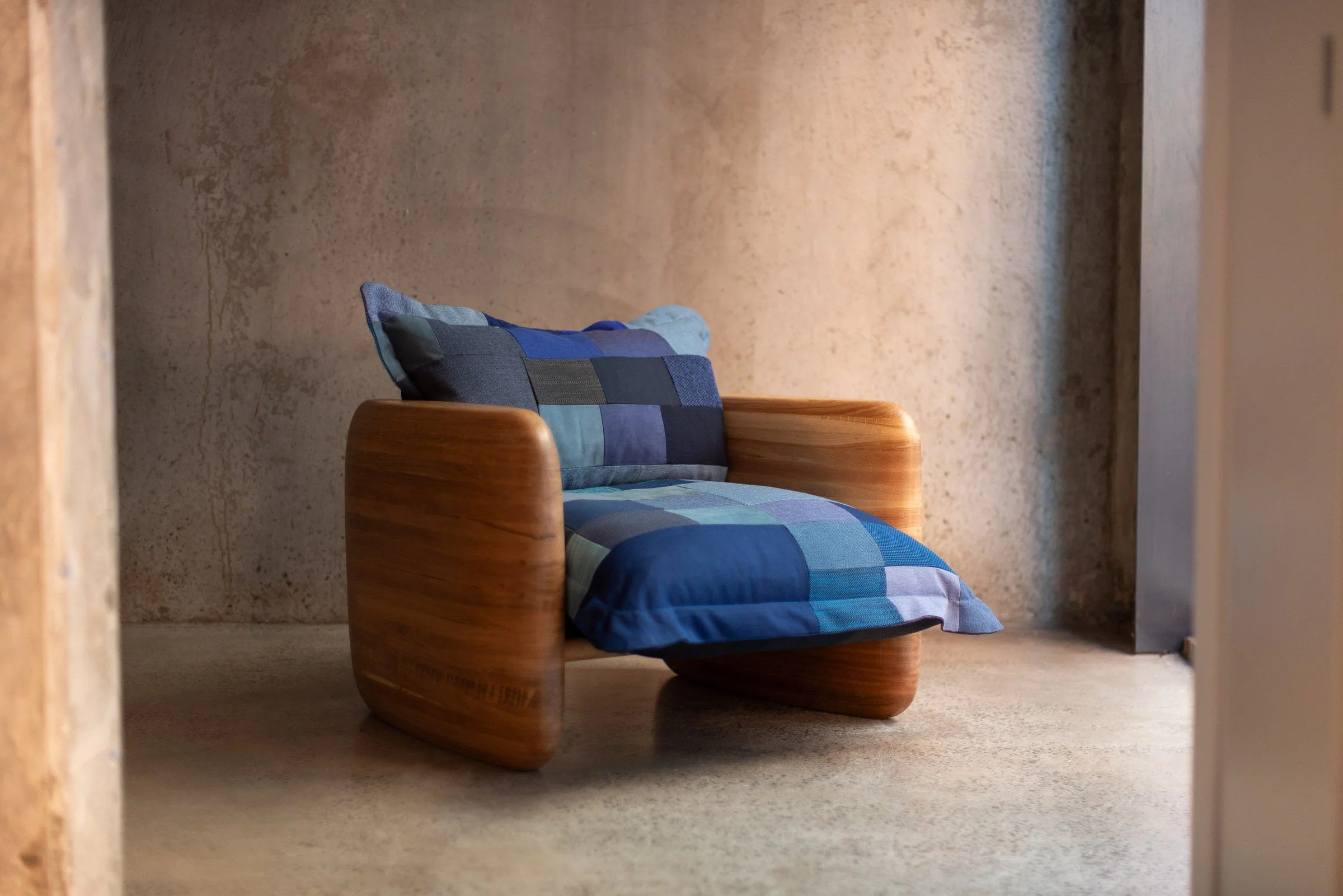 Sculptural armchair for Melbourne Design Week 2026 | Oak and textiles