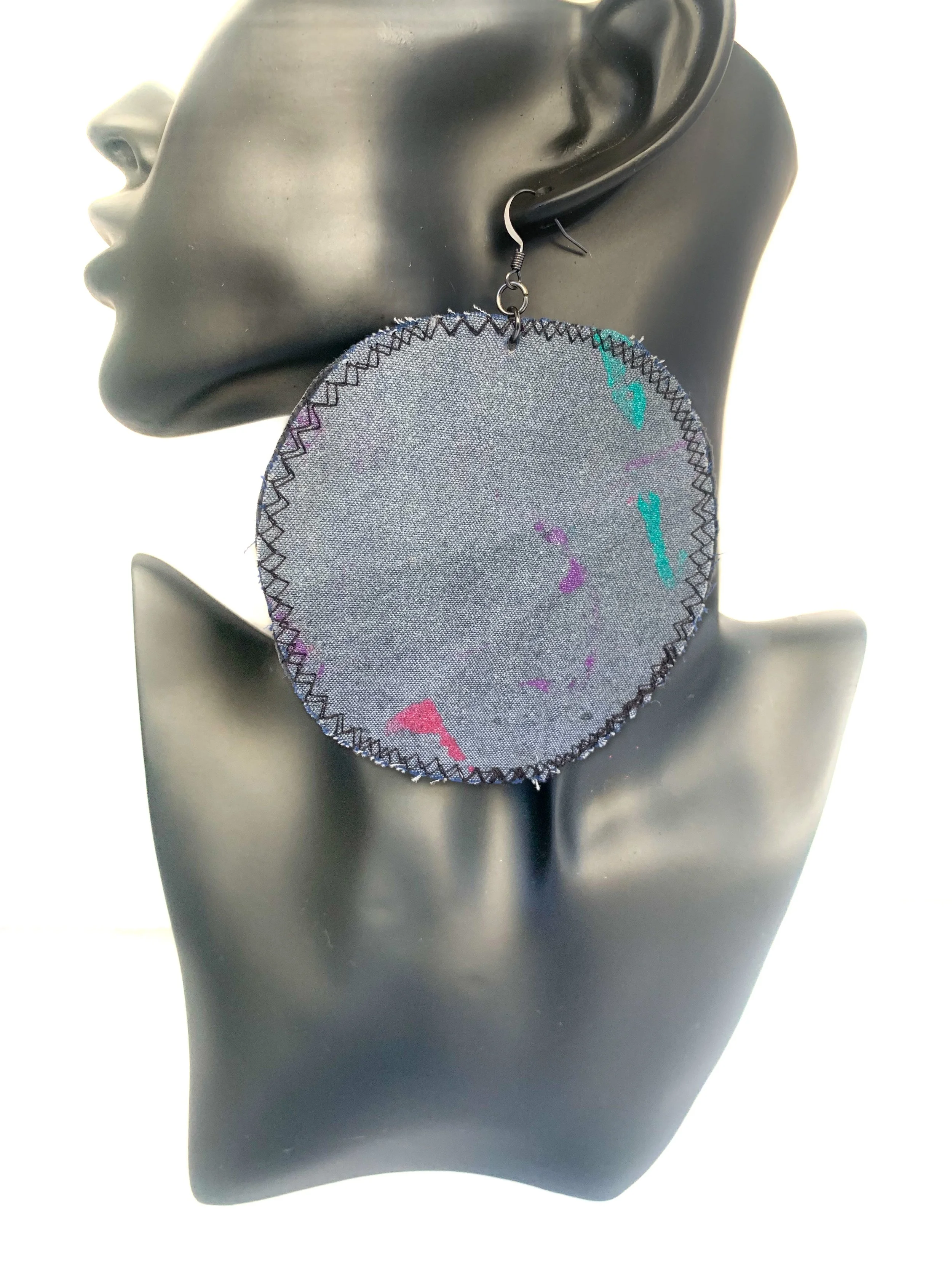 Spray-Painted Circle Earrings
