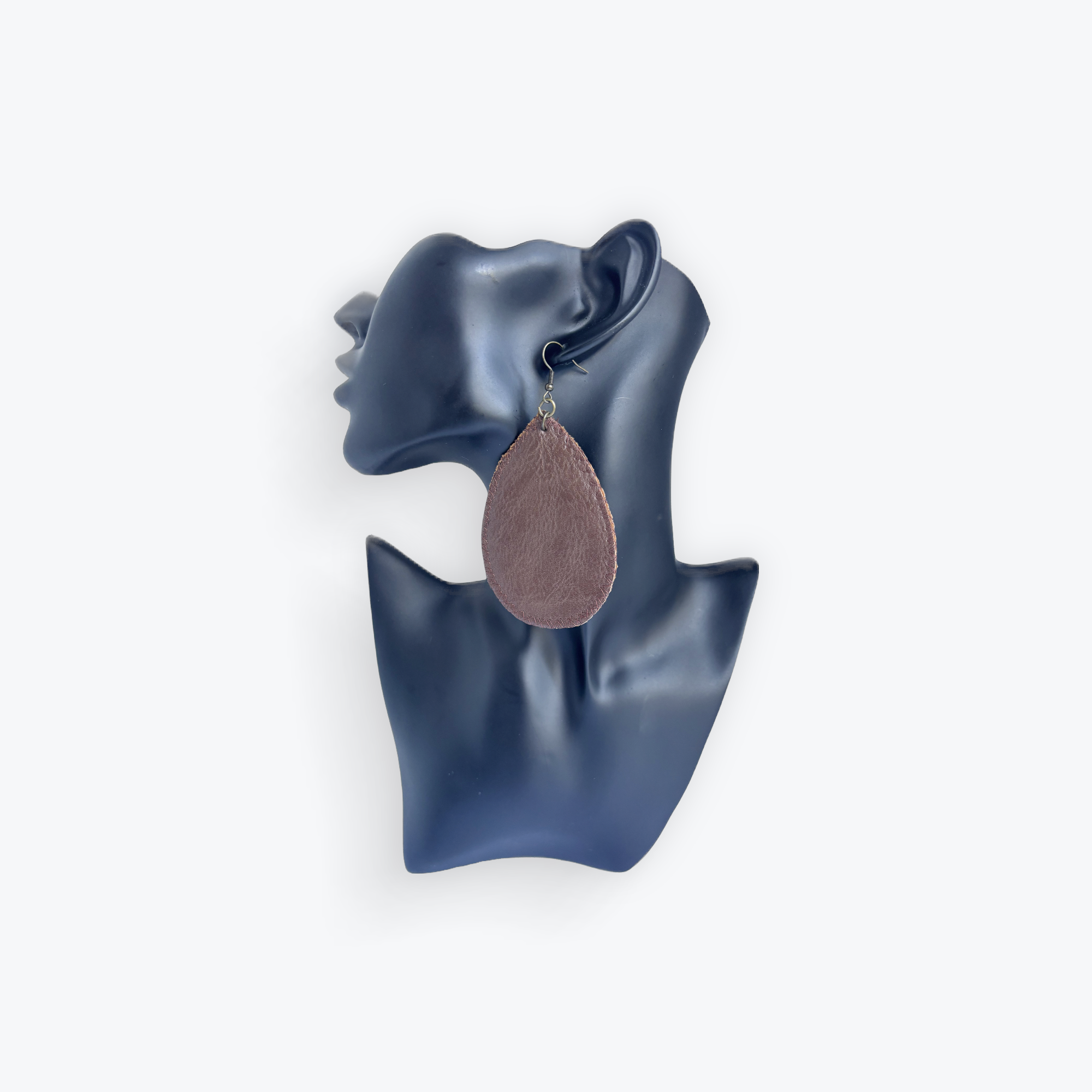 Brown Faux Leather Earrings