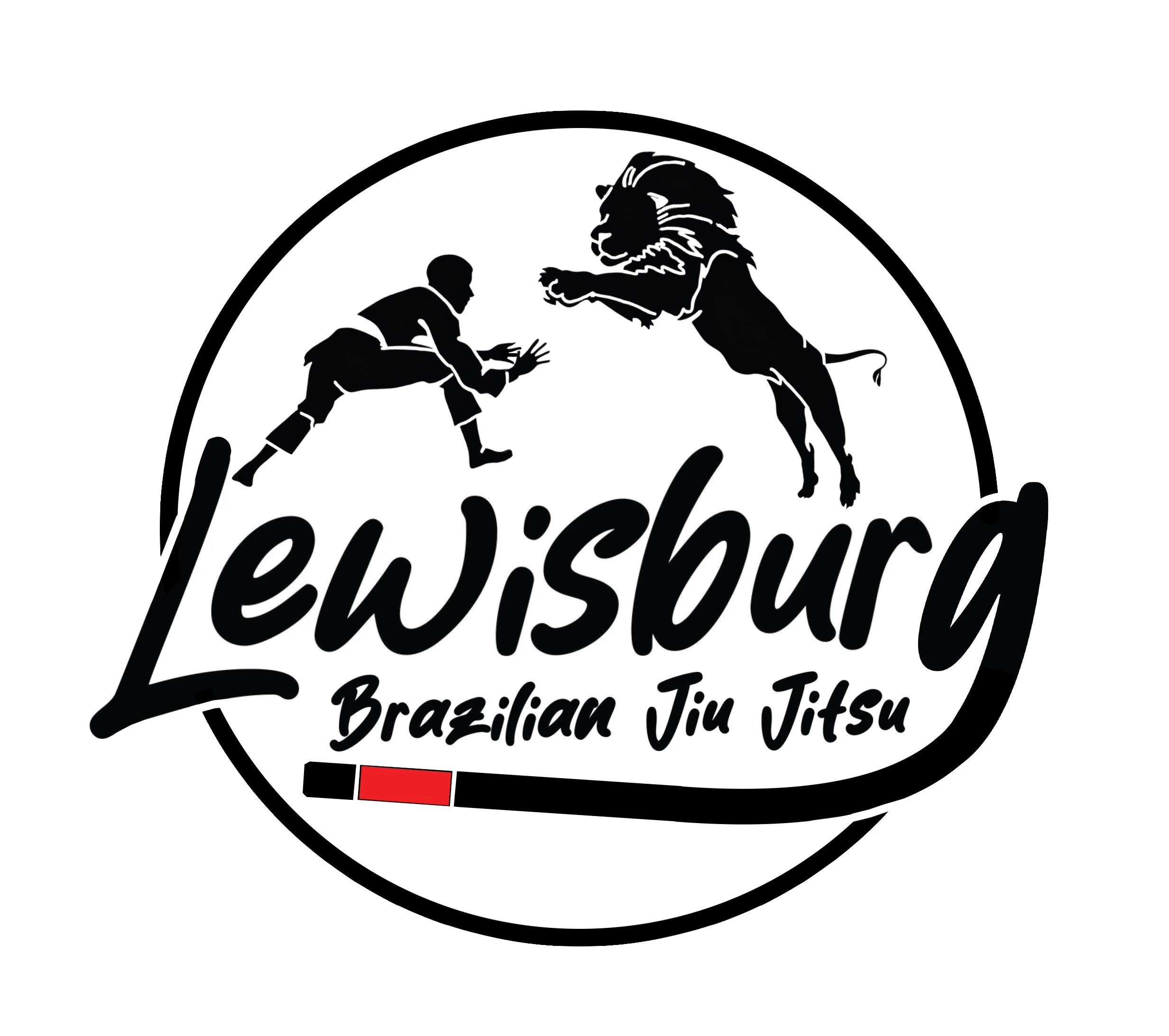 Circular logo with a green, black, and yellow color scheme. The outer ring reads 'LEWISBURG BRAZILIAN JIU-JITSU' and includes small yellow lines with the words 'TEAM' and '3G.' The center contains a stylized green symbol with the letters 'L' and 'J' on a yellow background.