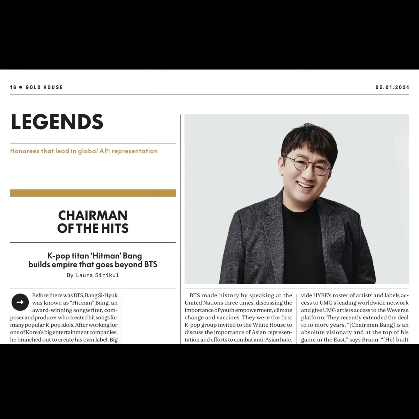 Back in March, I got a call from @jazzt21 one day asking me to contribute to the @Variety X @goldhouseco #API issue for Goldhouse's A100 List... 

She told me if I knew who Chairman Bang (or Bang PD) was?

I froze, and my mind went blank. I had to ha