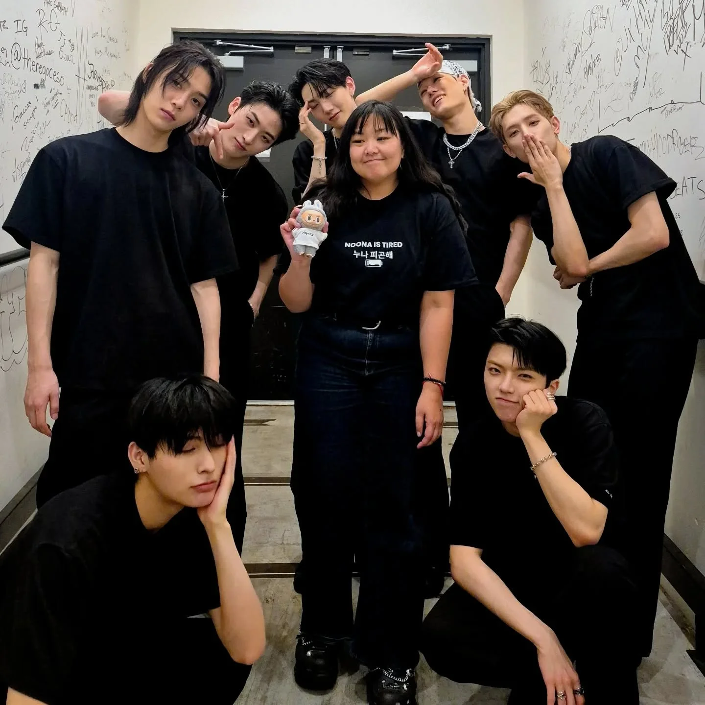 "Noona is tired"
So, we took a tired pose. 🤣

So proud of #All_H_ours! They worked so hard, and they're so talented. I can't wait to chat with them again on their new music. I spoke to them last fall about their EP, "VCF," and I 