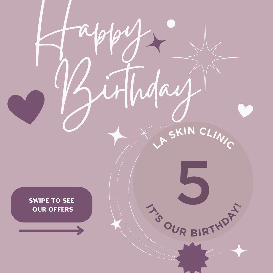 Happy 5th Birthday to us 🎉

We have some exciting promotions for you, to celebrate our birthday! 

To book in:
📱DM
☎️Call us on 0121 514 8868
💬 WhatsApp us on 07481102872
💌 enquiries@la-skin.co.uk

#laserhairremoval #laserhairremovalbirmingham #b
