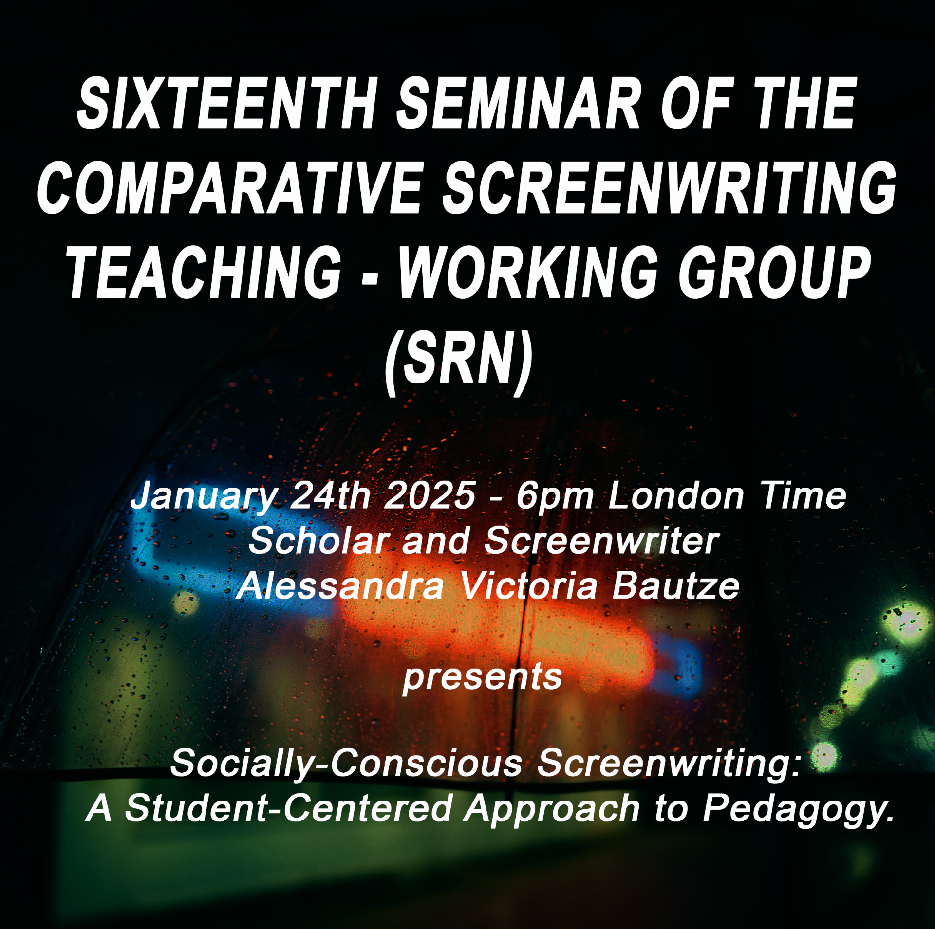 Guest Lecture, Comparative Screenwriting Teaching Working Group